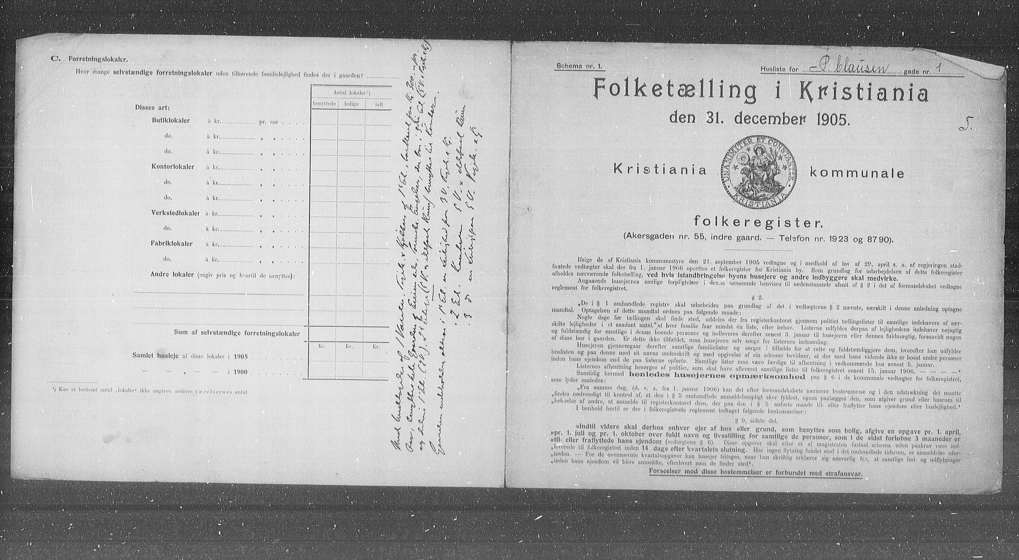 OBA, Kommunal folketelling 31.12.1905 for Kristiania kjøpstad, 1905, s. 41423