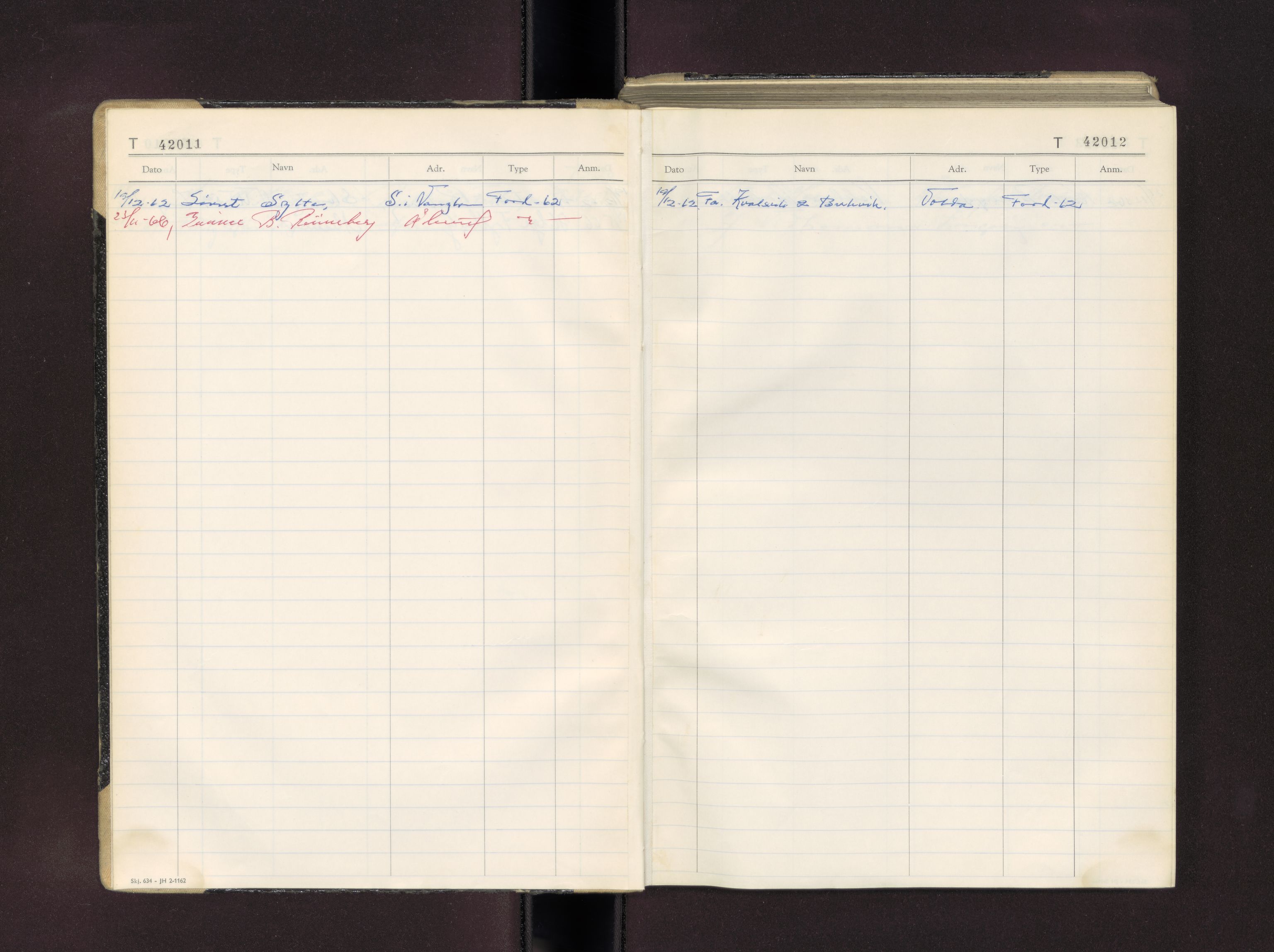 Møre og Romsdal vegkontor - Ålesund trafikkstasjon, AV/SAT-A-4099/F/Fc/L0037: Bilregister; T 42000 - T 42499, 1960-1970