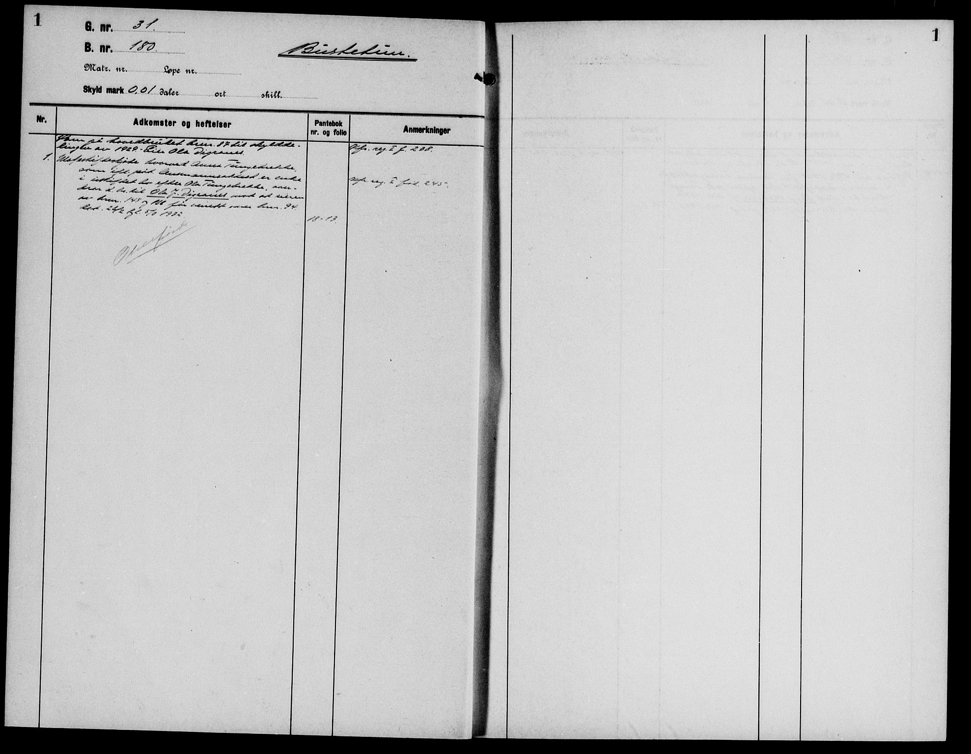 Hardanger og Voss sorenskriveri, SAB/A-2501/2/2A/2Aa/L0011: Panteregister nr. II.A.a.11, 1800-1940, s. 1
