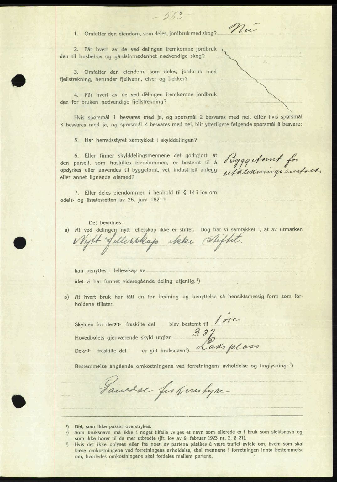 Gauldal sorenskriveri, SAT/A-0014/1/2/2C: Pantebok nr. A2, 1946-1946, Dagboknr: 1265/1946
