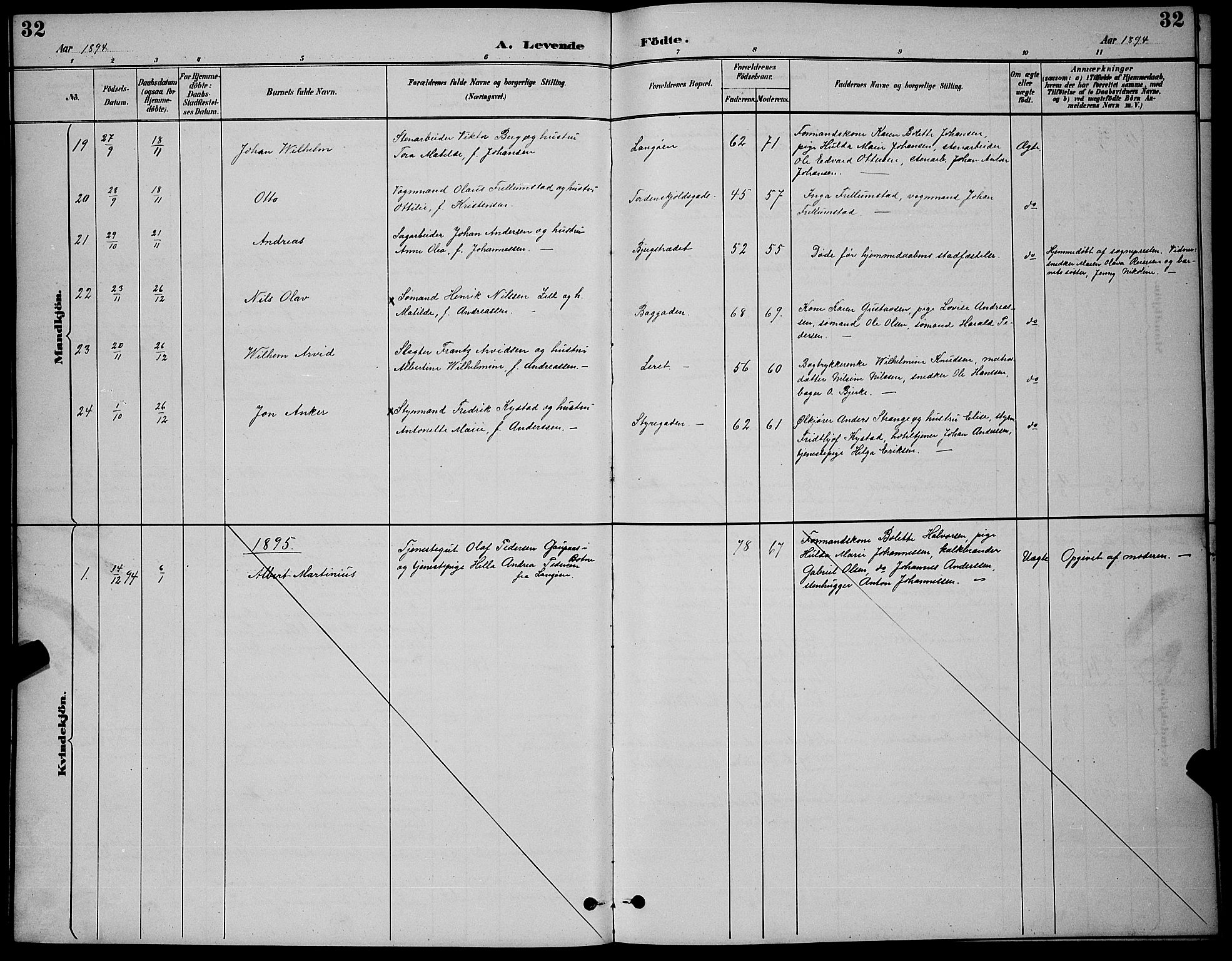 Holmestrand kirkebøker, AV/SAKO-A-346/G/Ga/L0005: Klokkerbok nr. 5, 1889-1901, s. 32