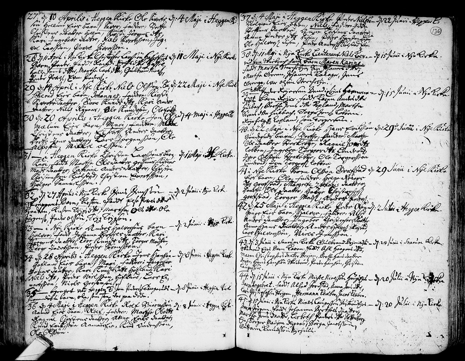 Modum kirkebøker, AV/SAKO-A-234/F/Fa/L0001: Ministerialbok nr. 1, 1712-1740, s. 136