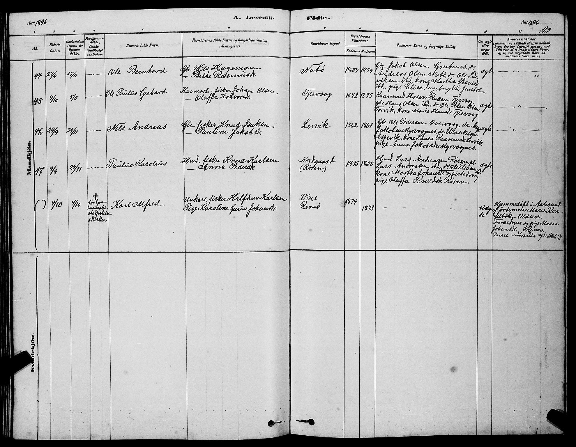 Ministerialprotokoller, klokkerbøker og fødselsregistre - Møre og Romsdal, SAT/A-1454/507/L0081: Klokkerbok nr. 507C04, 1878-1898, s. 123