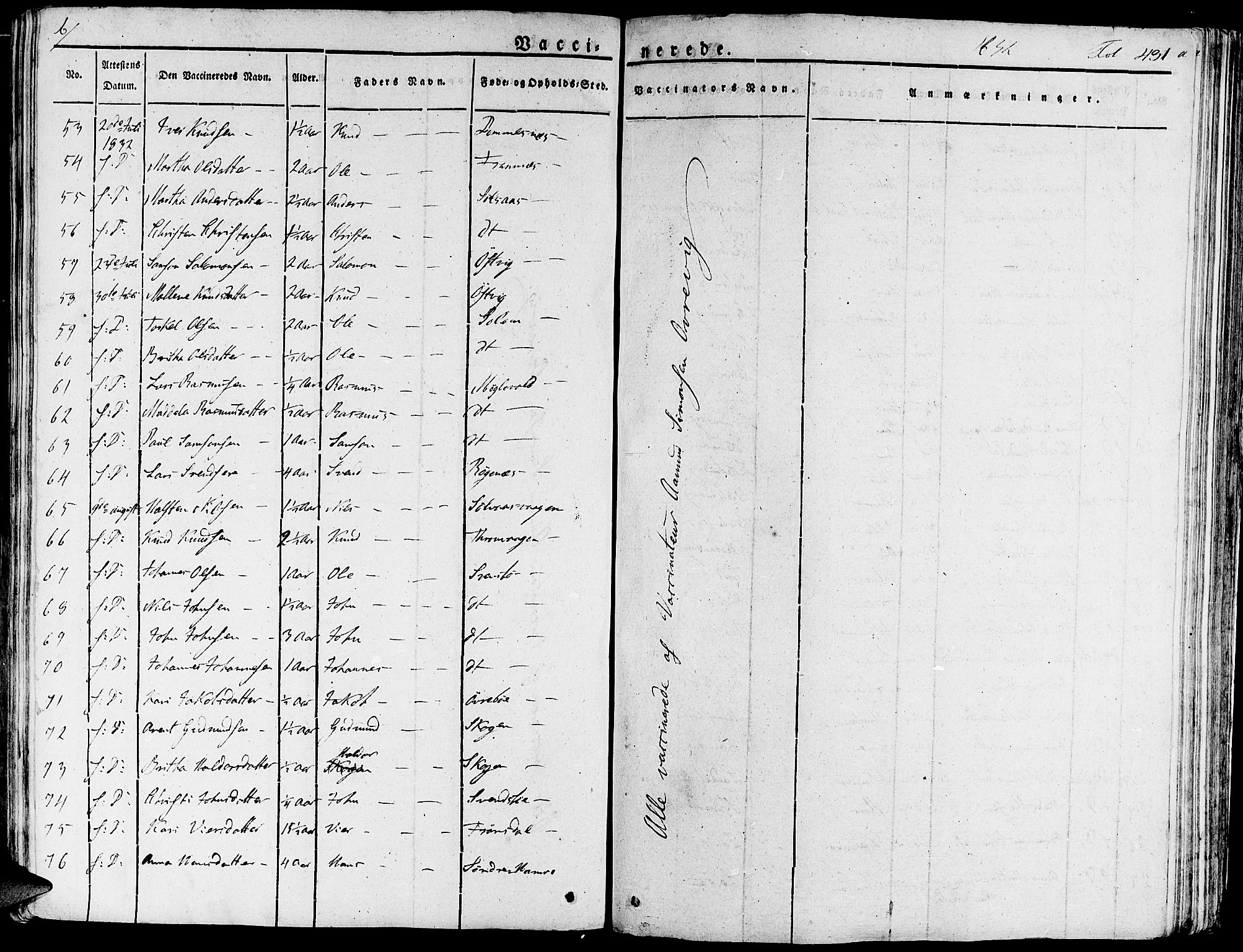 Fjelberg sokneprestembete, AV/SAB-A-75201/H/Haa: Ministerialbok nr. A 5, 1822-1834, s. 431