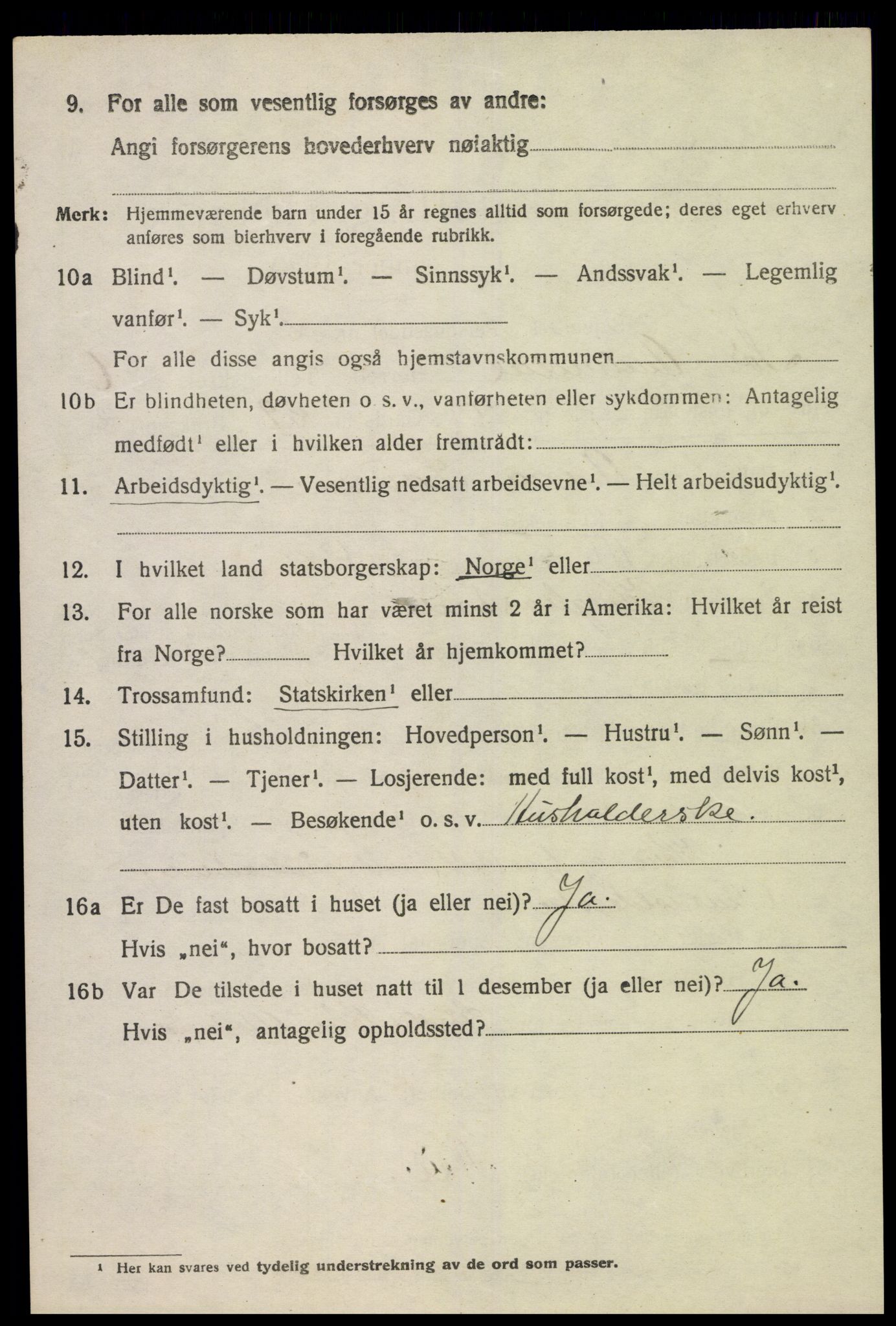 SAK, Folketelling 1920 for 1029 Sør-Audnedal herred, 1920, s. 2730
