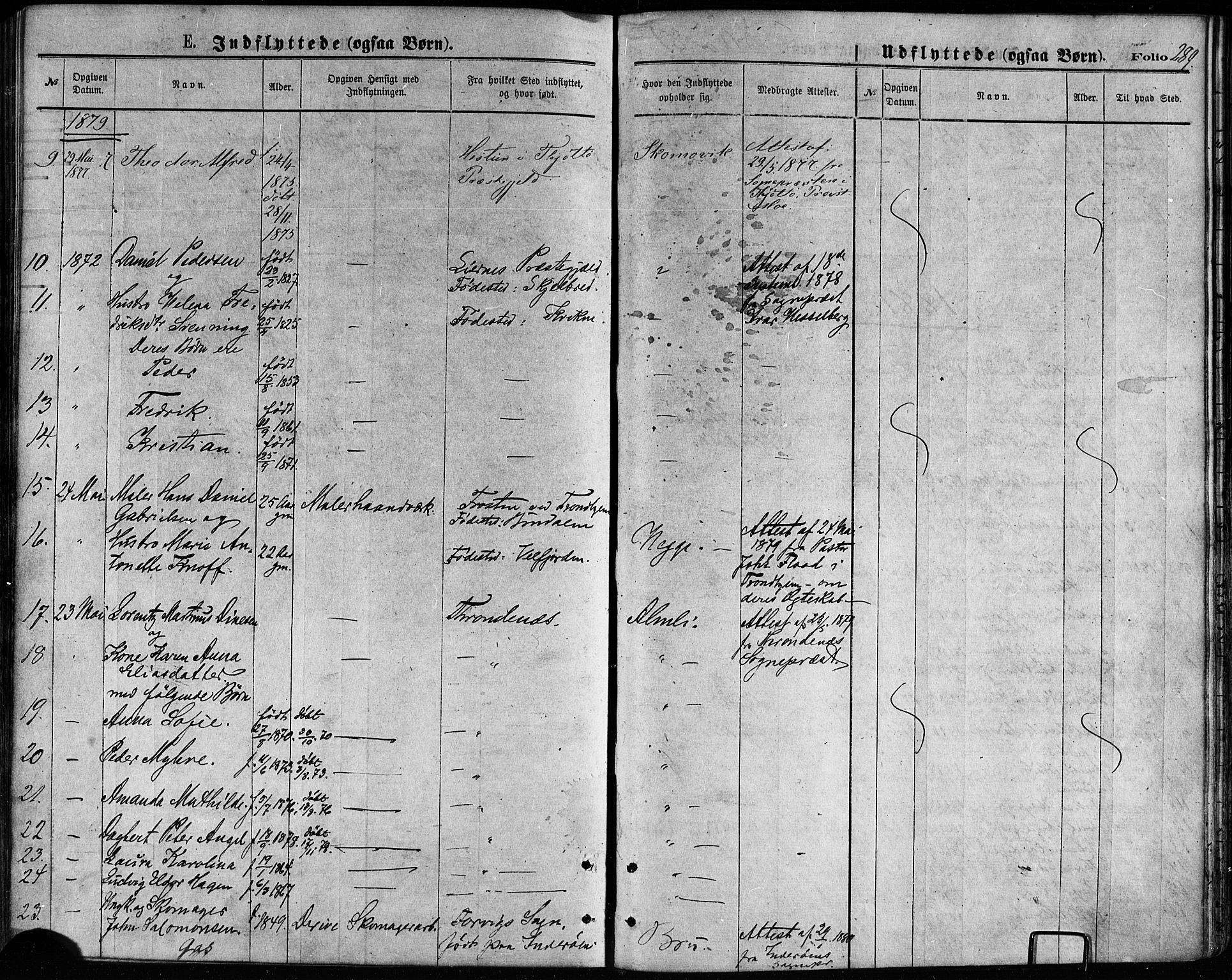Ministerialprotokoller, klokkerbøker og fødselsregistre - Nordland, SAT/A-1459/814/L0225: Ministerialbok nr. 814A06, 1875-1885, s. 289