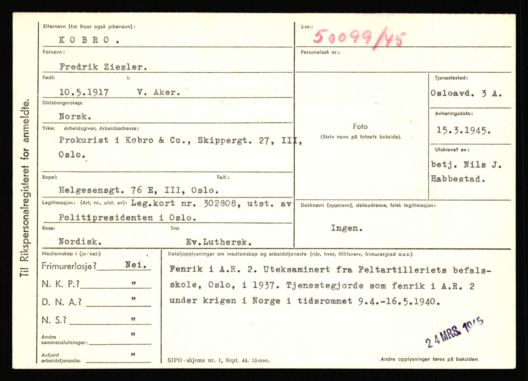 Statspolitiet - Hovedkontoret / Osloavdelingen, AV/RA-S-1329/C/Ca/L0009: Knutsen - Limstrand, 1943-1945, s. 414