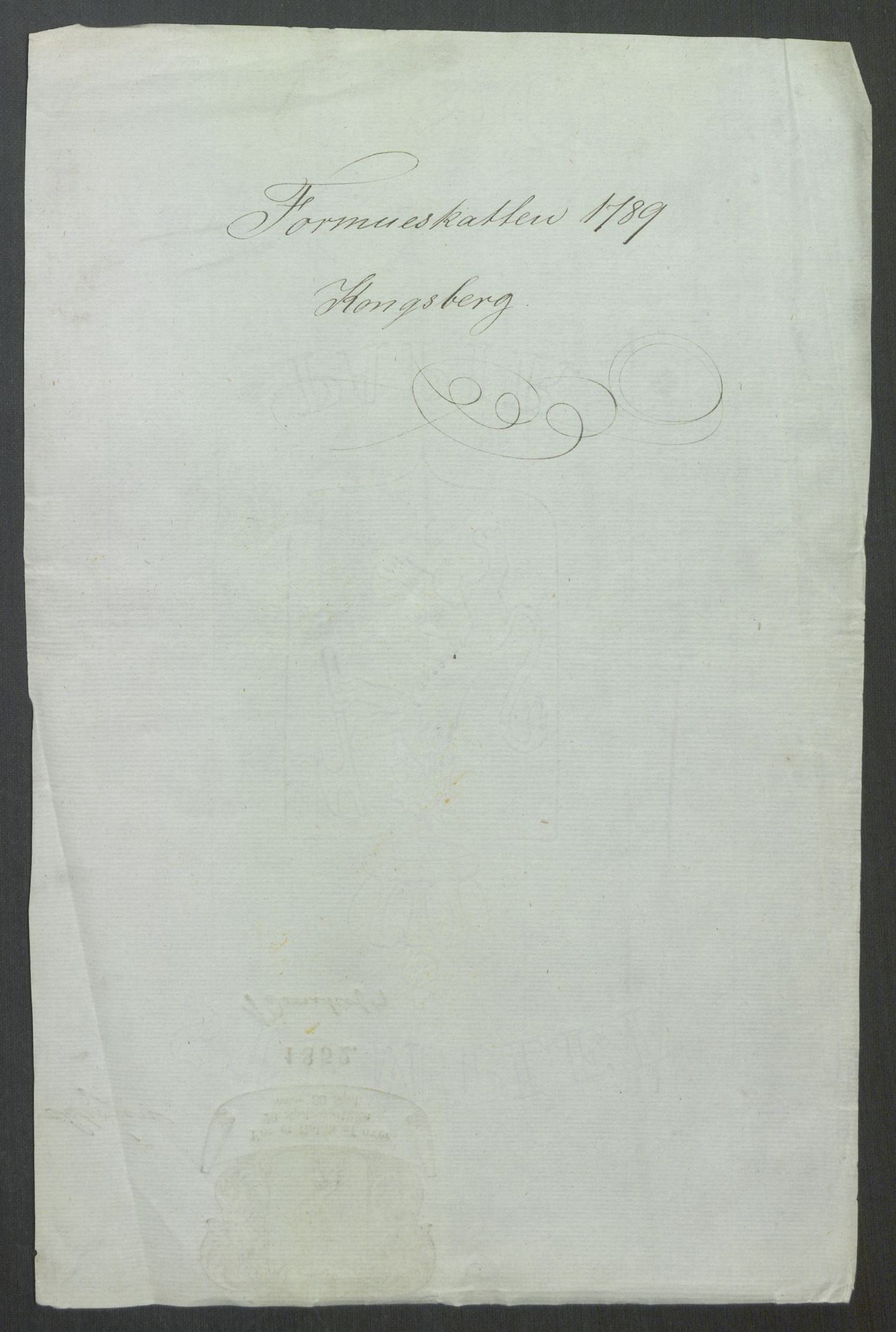 Rentekammeret inntil 1814, Reviderte regnskaper, Mindre regnskaper, RA/EA-4068/Rf/Rfe/L0019: Jæren og Dalane fogderi, Kongsberg, 1789, s. 227