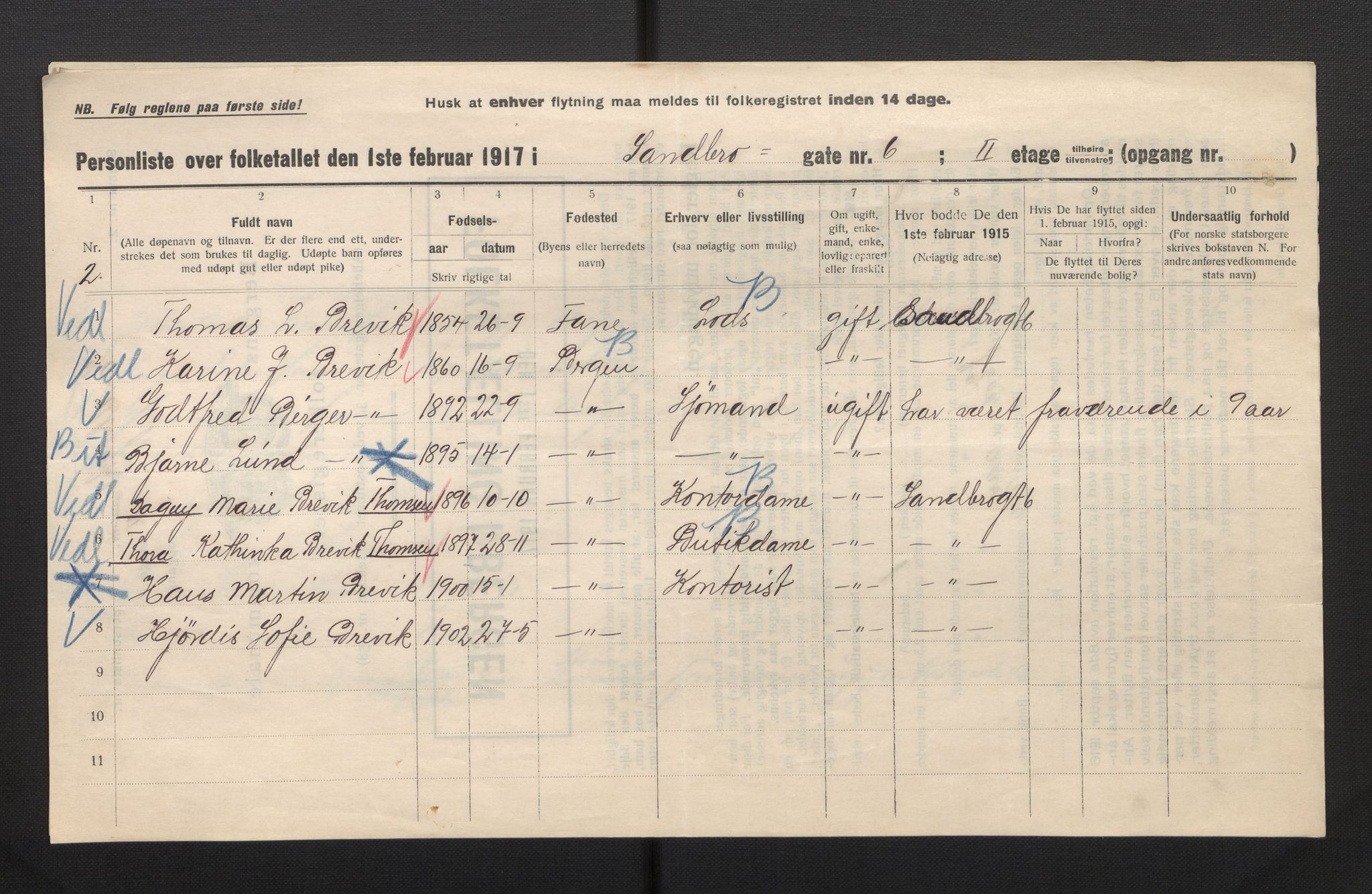 SAB, Kommunal folketelling 1917 for Bergen kjøpstad, 1917, s. 31971