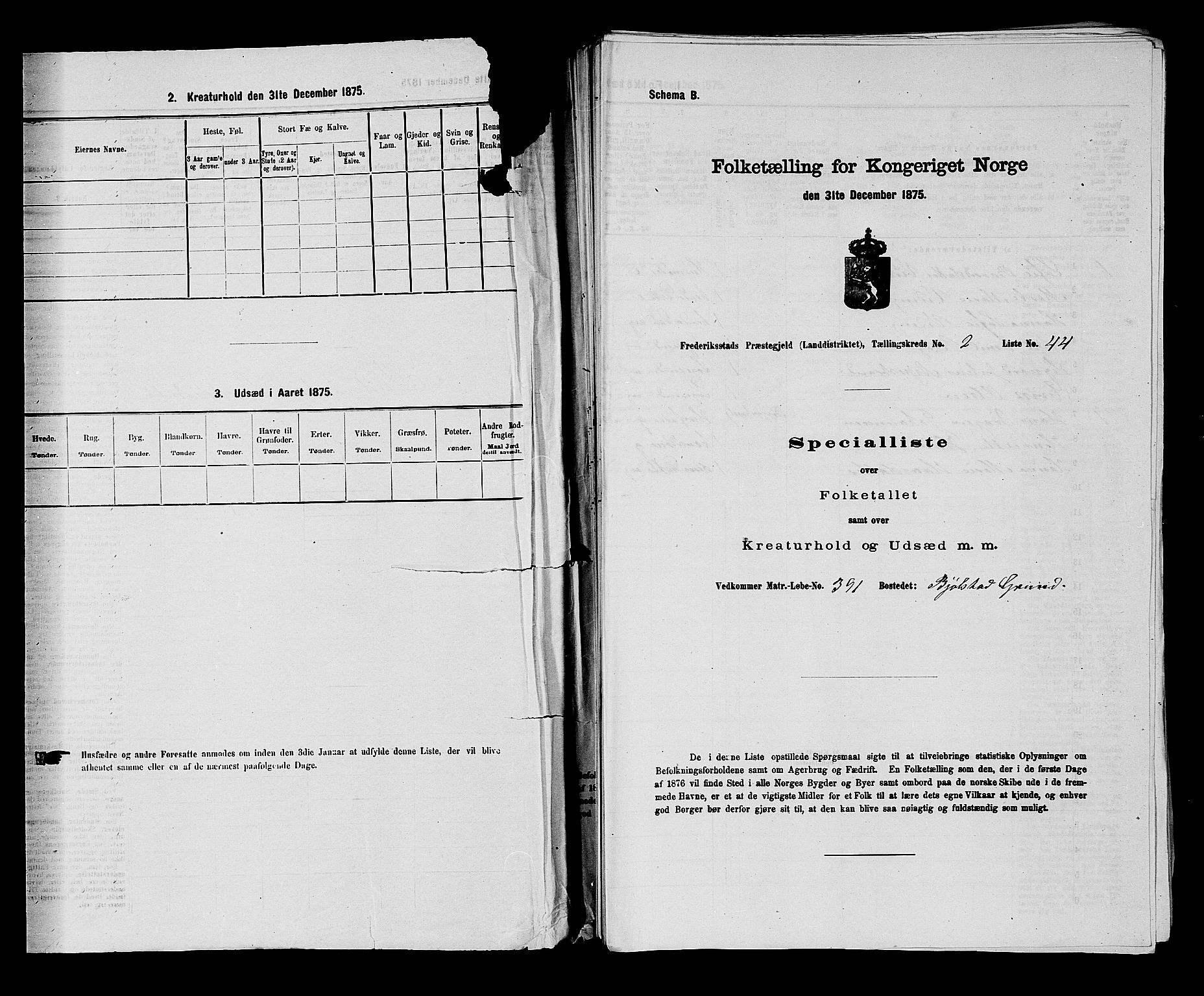 RA, Folketelling 1875 for 0132L Fredrikstad prestegjeld, Glemmen sokn, 1875, s. 245