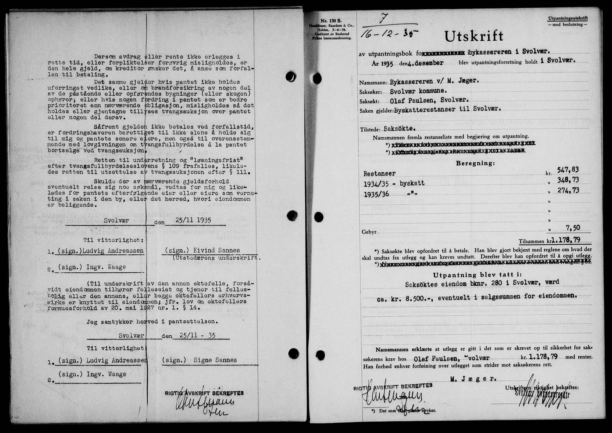 Lofoten sorenskriveri, SAT/A-0017/1/2/2C/L0032b: Pantebok nr. 32b, 1935-1935, Tingl.dato: 16.12.1935