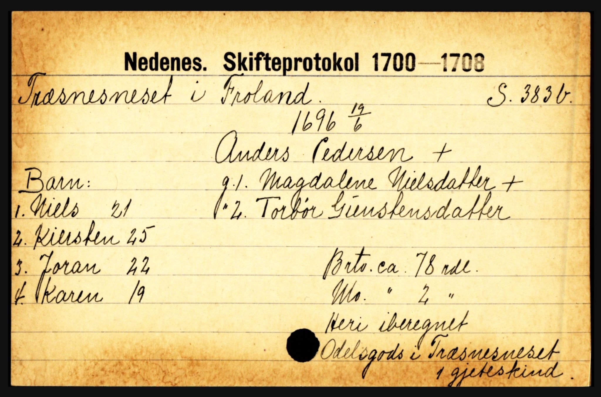 Nedenes sorenskriveri før 1824, AV/SAK-1221-0007/H, s. 31083