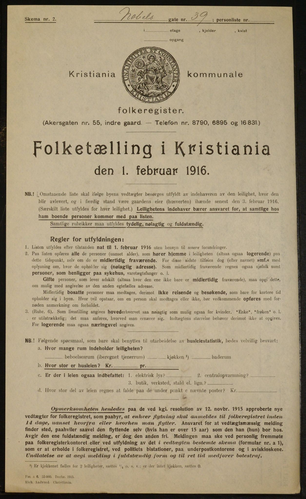 OBA, Kommunal folketelling 1.2.1916 for Kristiania, 1916, s. 73147