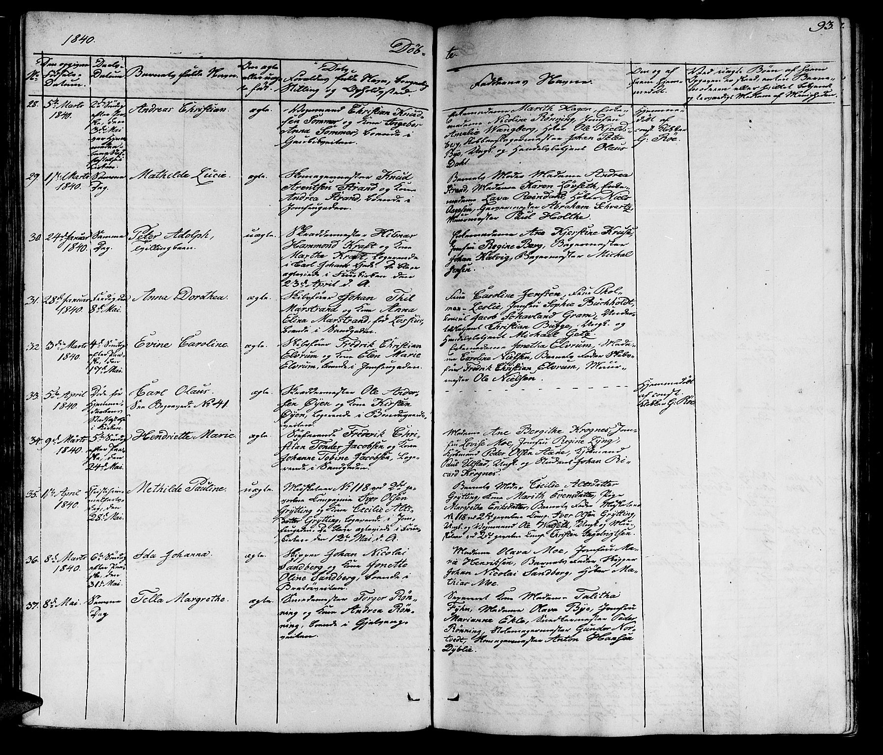 Ministerialprotokoller, klokkerbøker og fødselsregistre - Sør-Trøndelag, AV/SAT-A-1456/602/L0136: Klokkerbok nr. 602C04, 1833-1845, s. 93