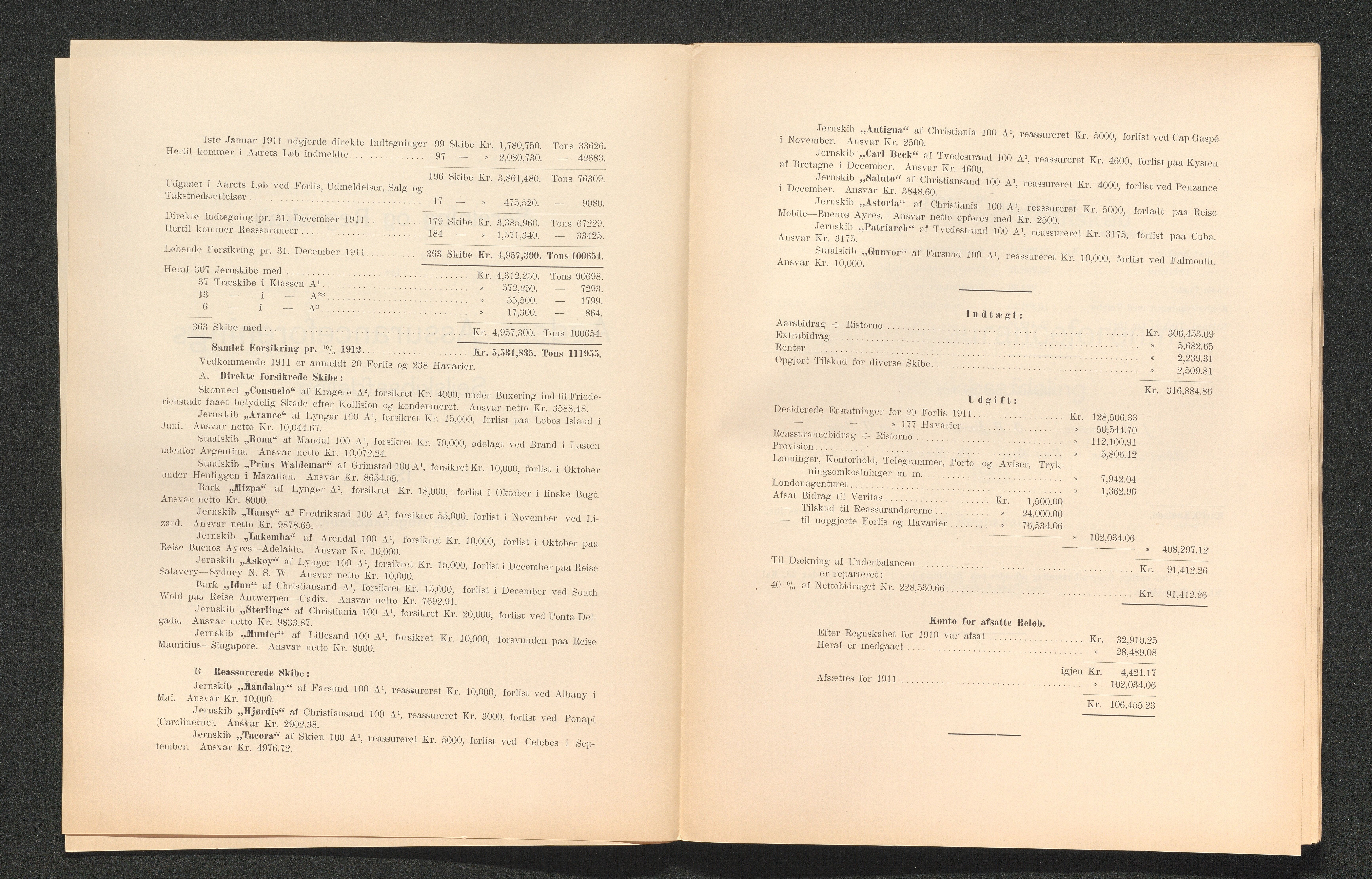 Agders Gjensidige Assuranceforening, AAKS/PA-1718/05/L0003: Regnskap, seilavdeling, pakkesak, 1890-1912