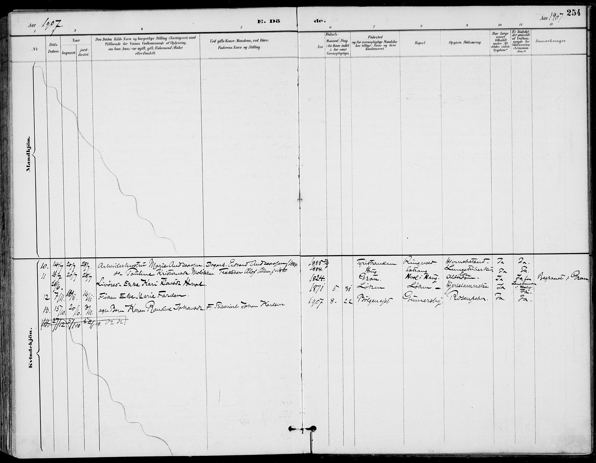 Haug kirkebøker, AV/SAKO-A-604/F/Fa/L0001: Ministerialbok nr. 1, 1885-1917, s. 254