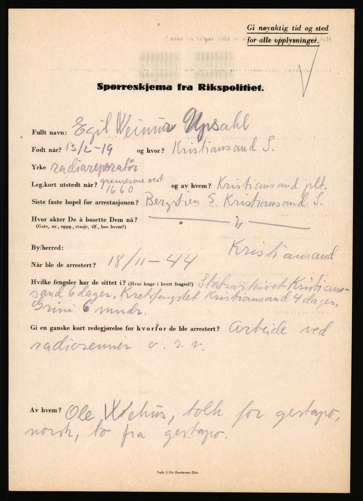 Rikspolitisjefen, AV/RA-S-1560/L/L0017: Tidemann, Hermann G. - Veum, Tjostolv, 1940-1945, s. 754