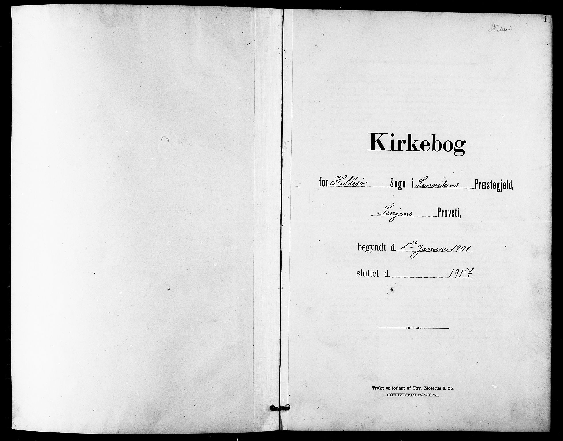 Lenvik sokneprestembete, SATØ/S-1310/H/Ha/Hab/L0022klokker: Klokkerbok nr. 22, 1901-1918, s. 1