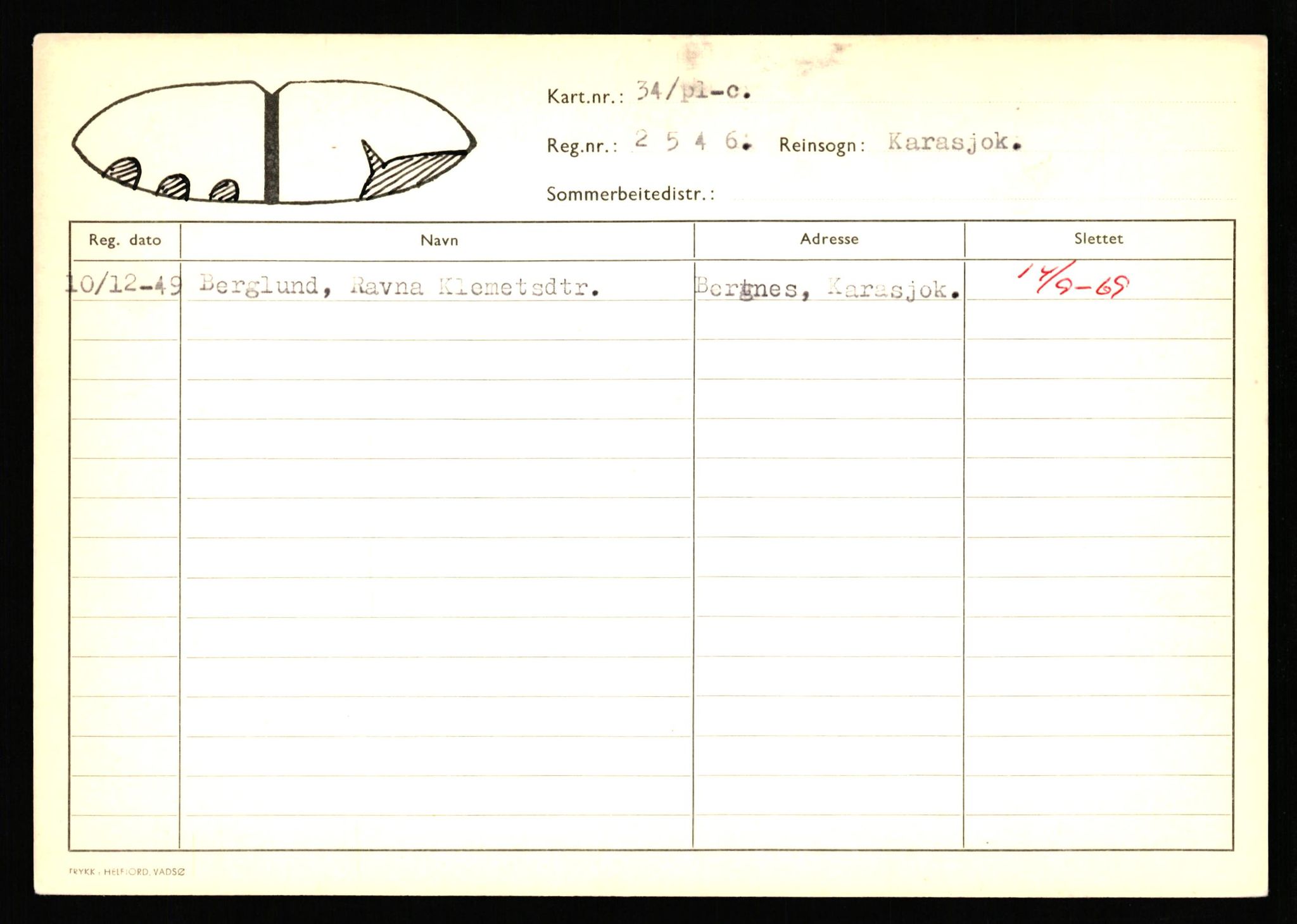 Lappefogden i Finnmark/Reindriftsforvaltningen Øst-Finnmark, AV/SATØ-S-1461/G/Ge/Gea/L0006: Slettede reinmerker, 1934-1992, s. 41