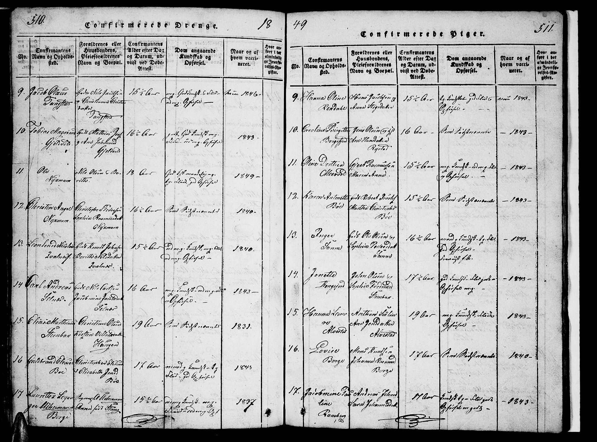 Ministerialprotokoller, klokkerbøker og fødselsregistre - Nordland, AV/SAT-A-1459/880/L1139: Klokkerbok nr. 880C01, 1836-1857, s. 510-511