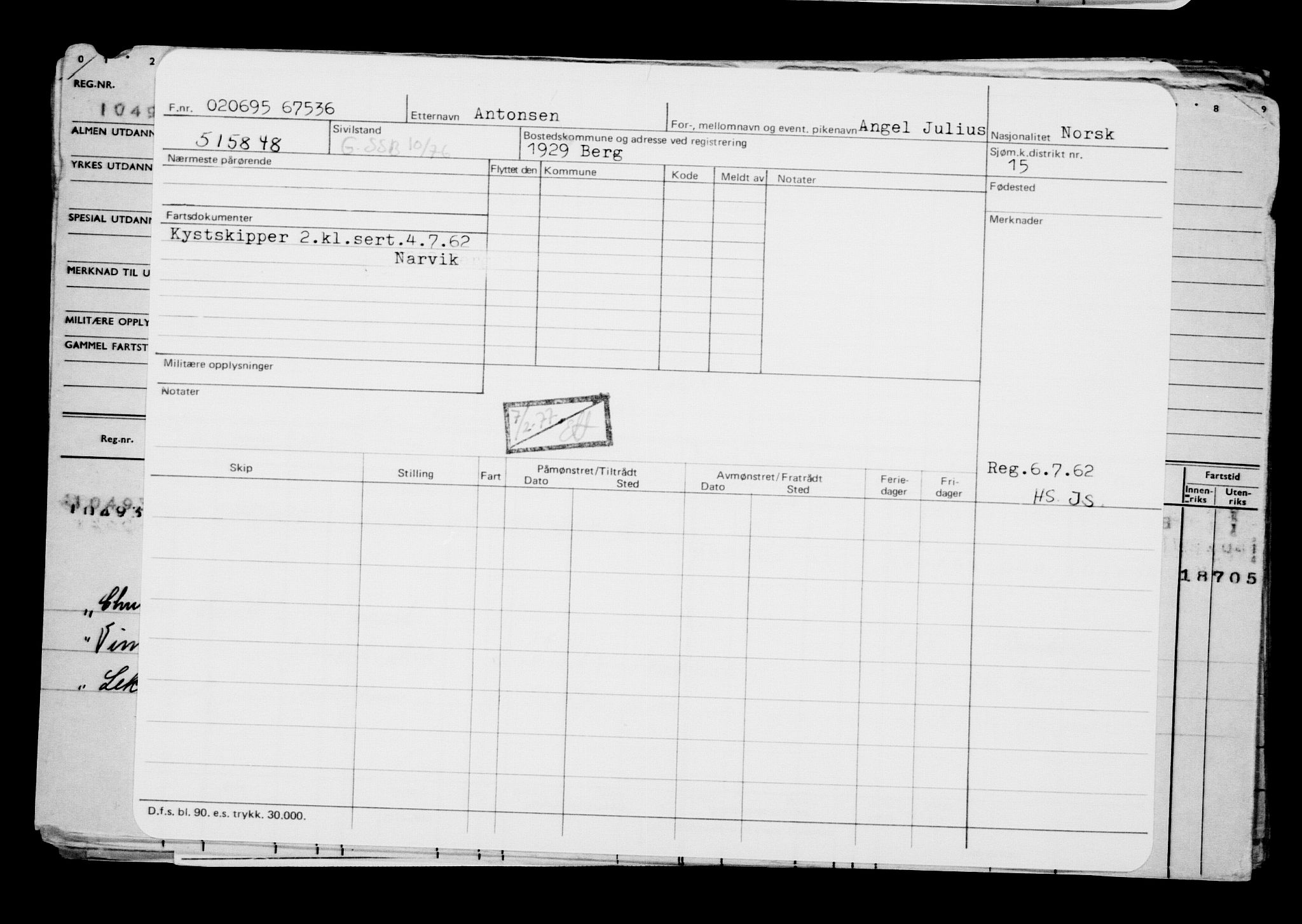 Direktoratet for sjømenn, AV/RA-S-3545/G/Gb/L0019: Hovedkort, 1895, s. 3