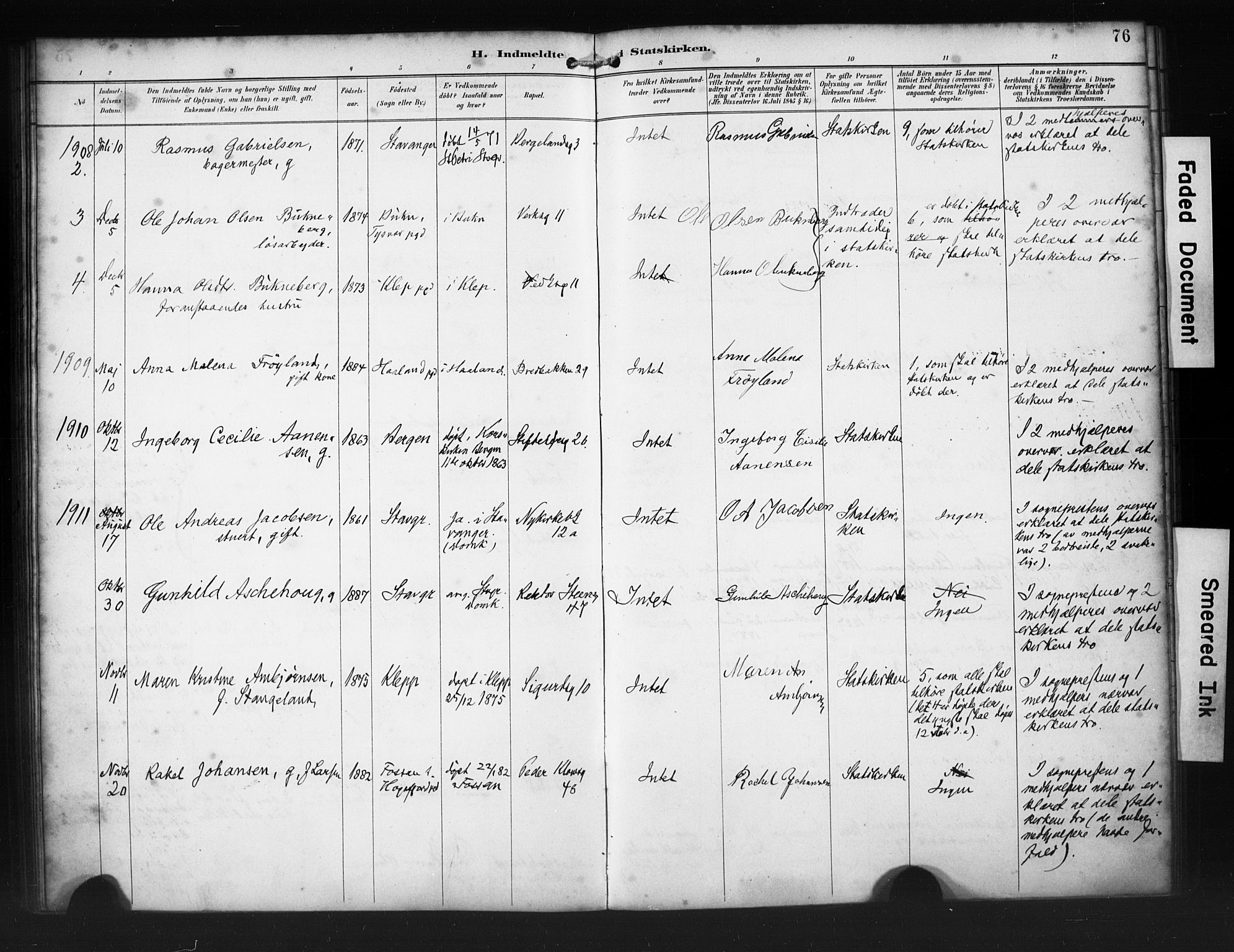 St. Petri sokneprestkontor, AV/SAST-A-101813/001/30/30BA/L0020: Ministerialbok nr. A 18, 1893-1928, s. 76