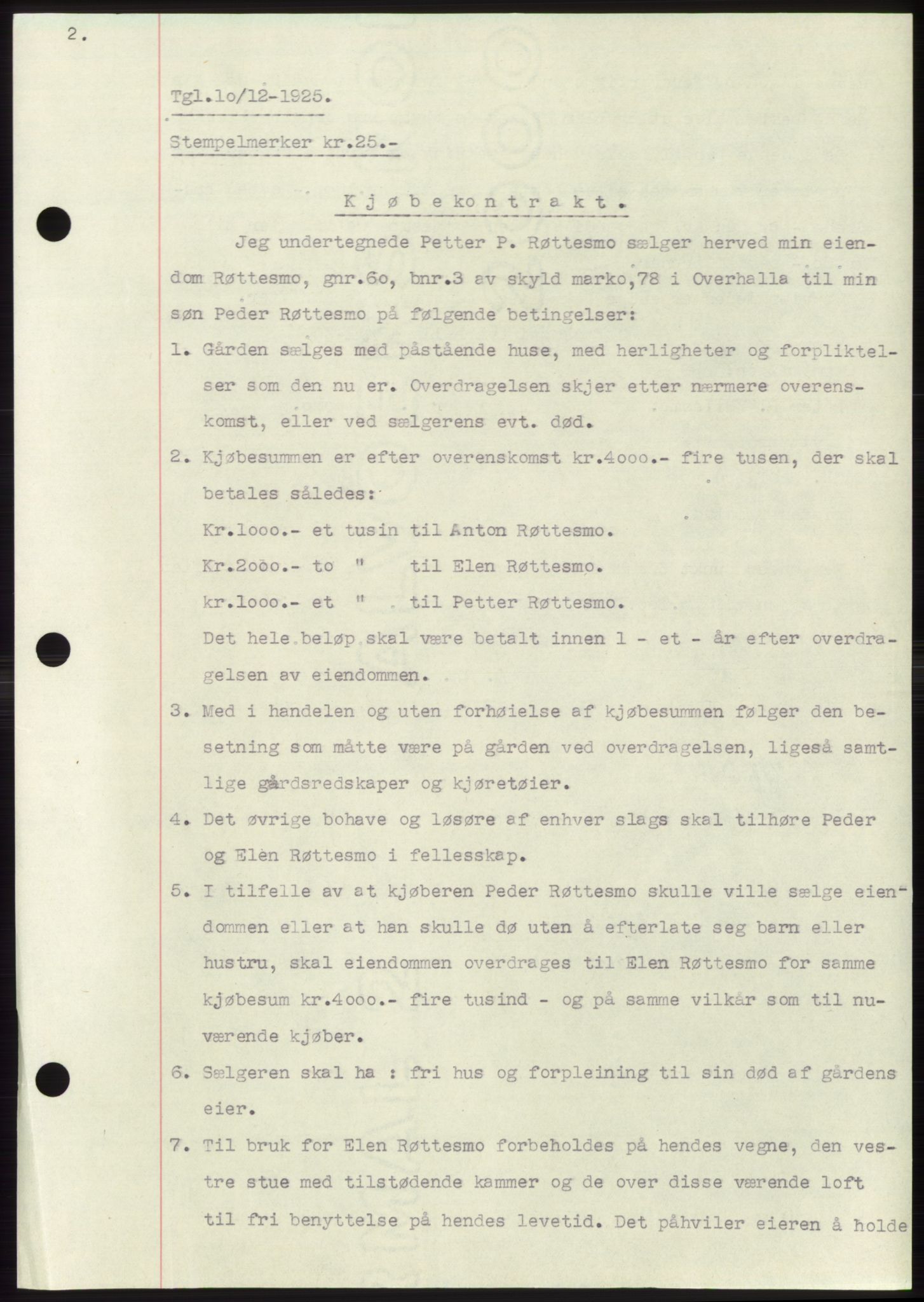Namdal sorenskriveri, SAT/A-4133/1/2/2C: Pantebok nr. -, 1922-1925, Tingl.dato: 10.12.1925