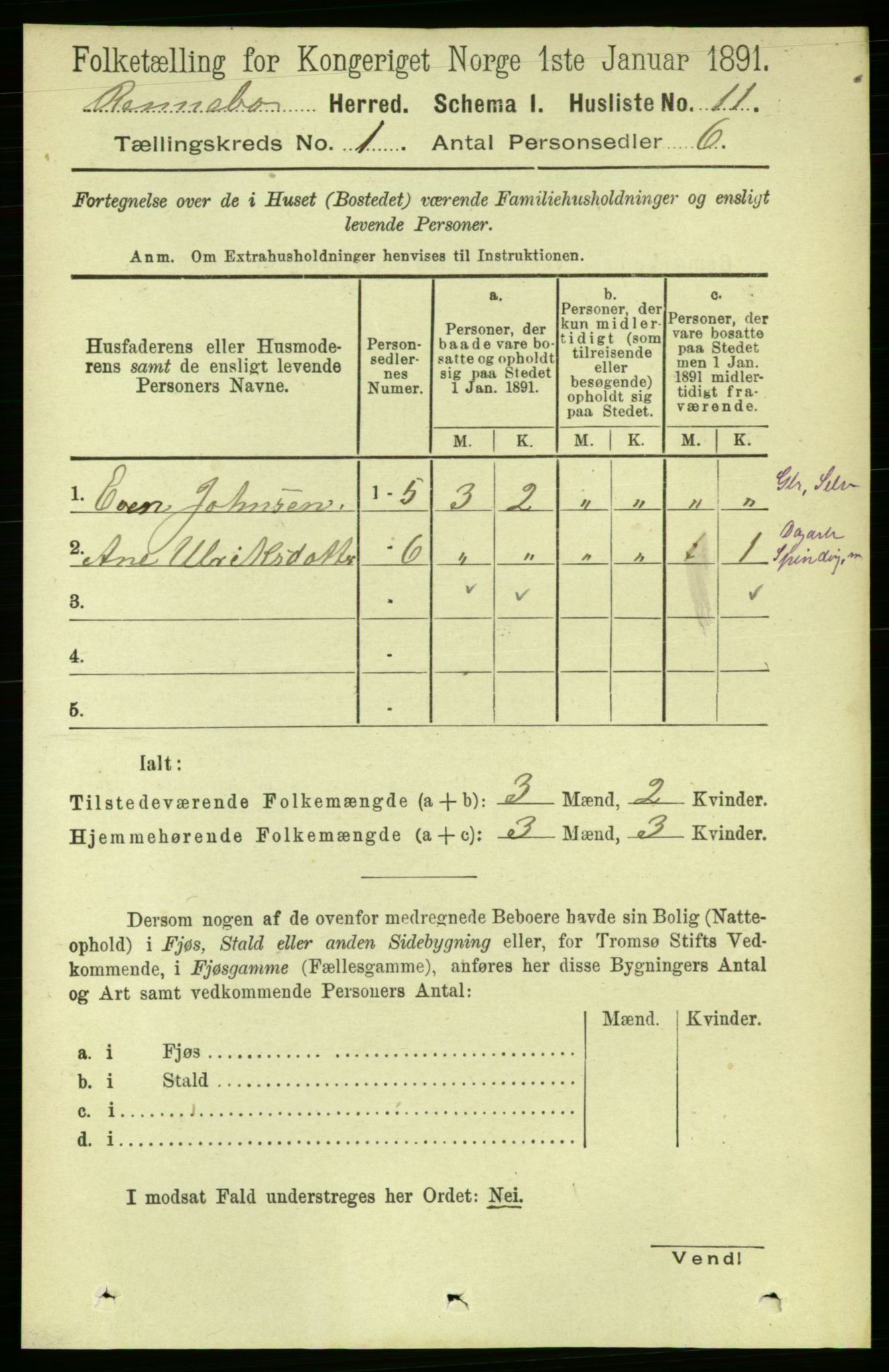 RA, Folketelling 1891 for 1635 Rennebu herred, 1891, s. 29