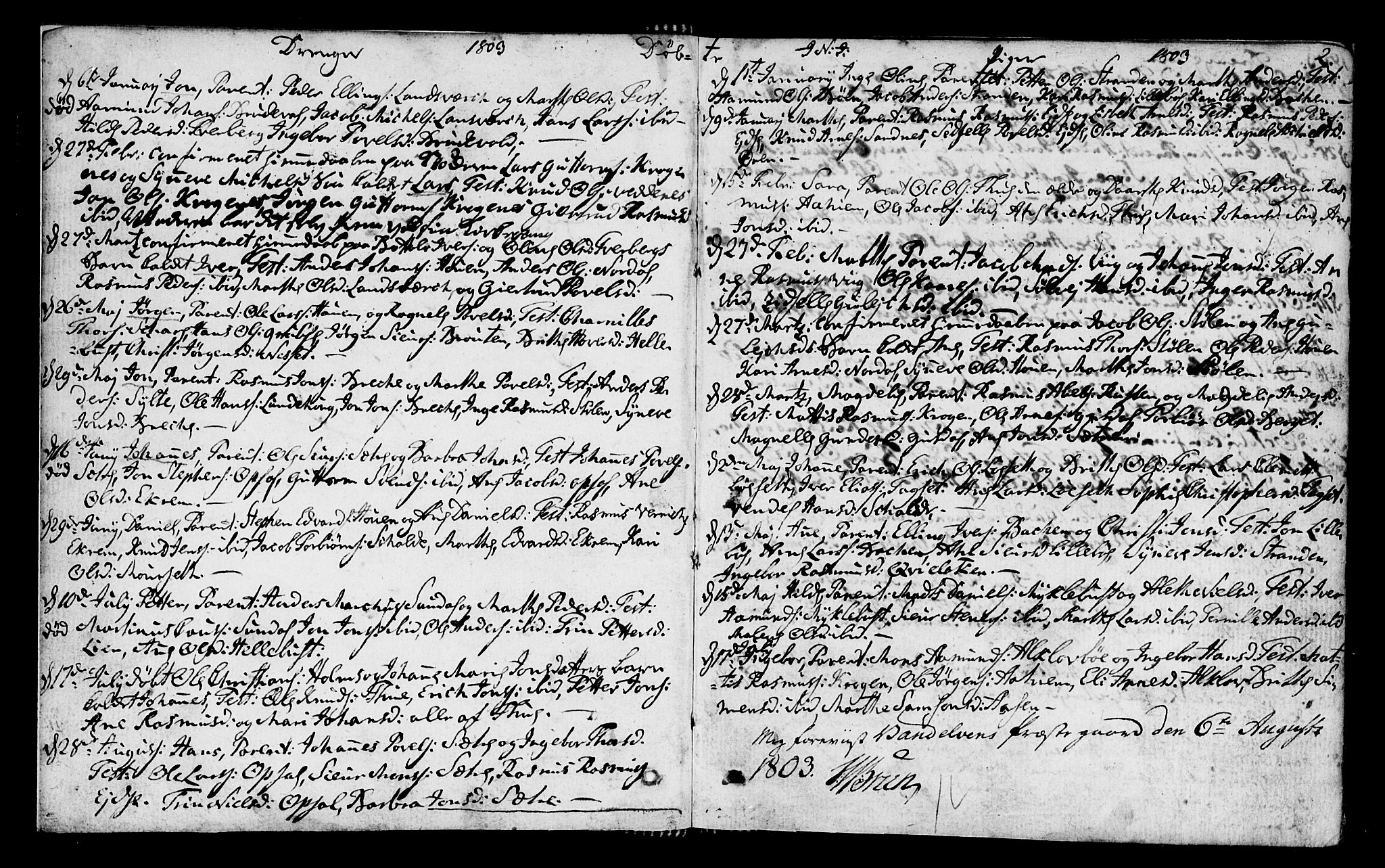 Ministerialprotokoller, klokkerbøker og fødselsregistre - Møre og Romsdal, AV/SAT-A-1454/501/L0003: Ministerialbok nr. 501A03, 1803-1816, s. 2