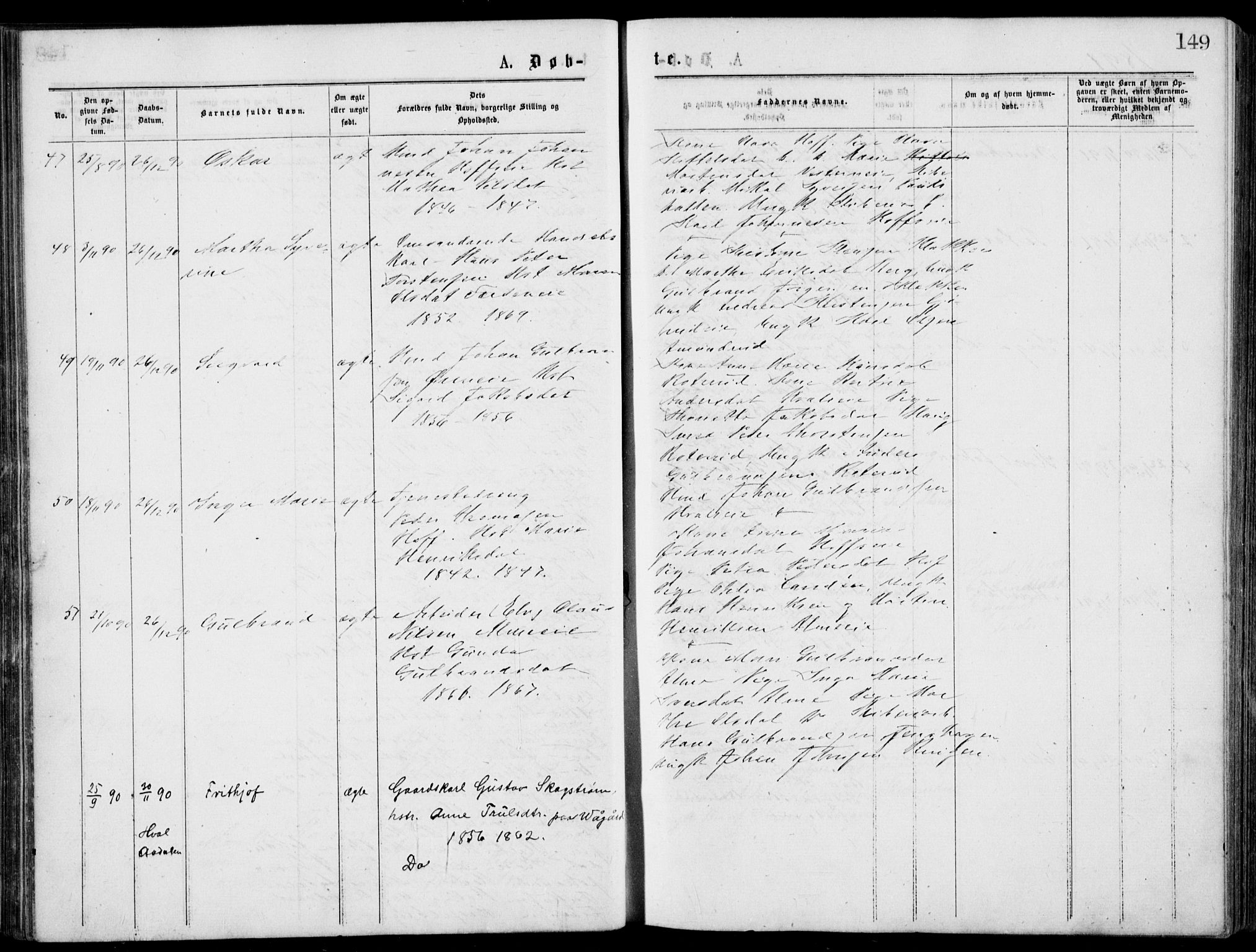 Norderhov kirkebøker, AV/SAKO-A-237/G/Gb/L0001: Klokkerbok nr. II 1, 1876-1899, s. 149