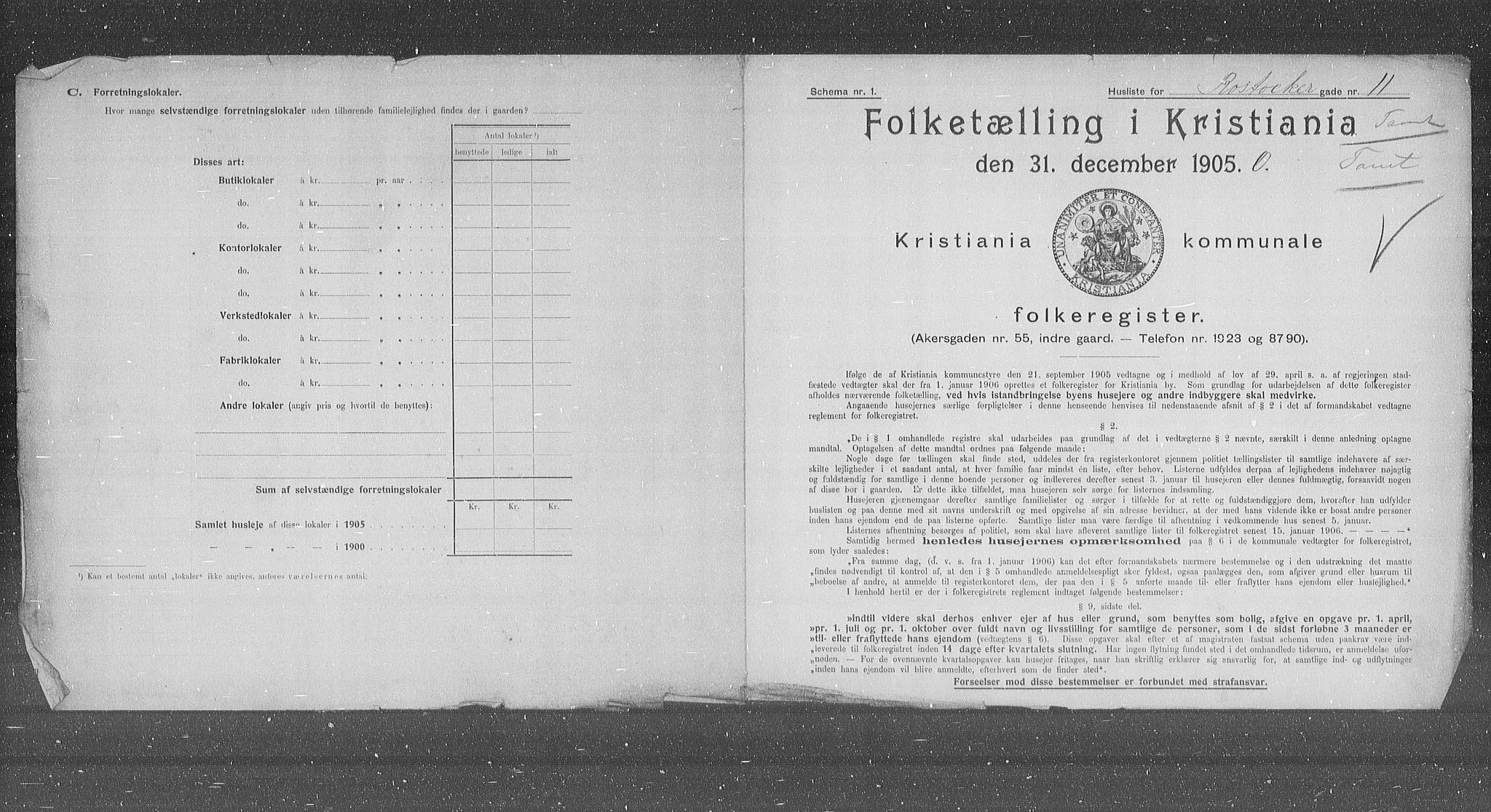 OBA, Kommunal folketelling 31.12.1905 for Kristiania kjøpstad, 1905, s. 44621