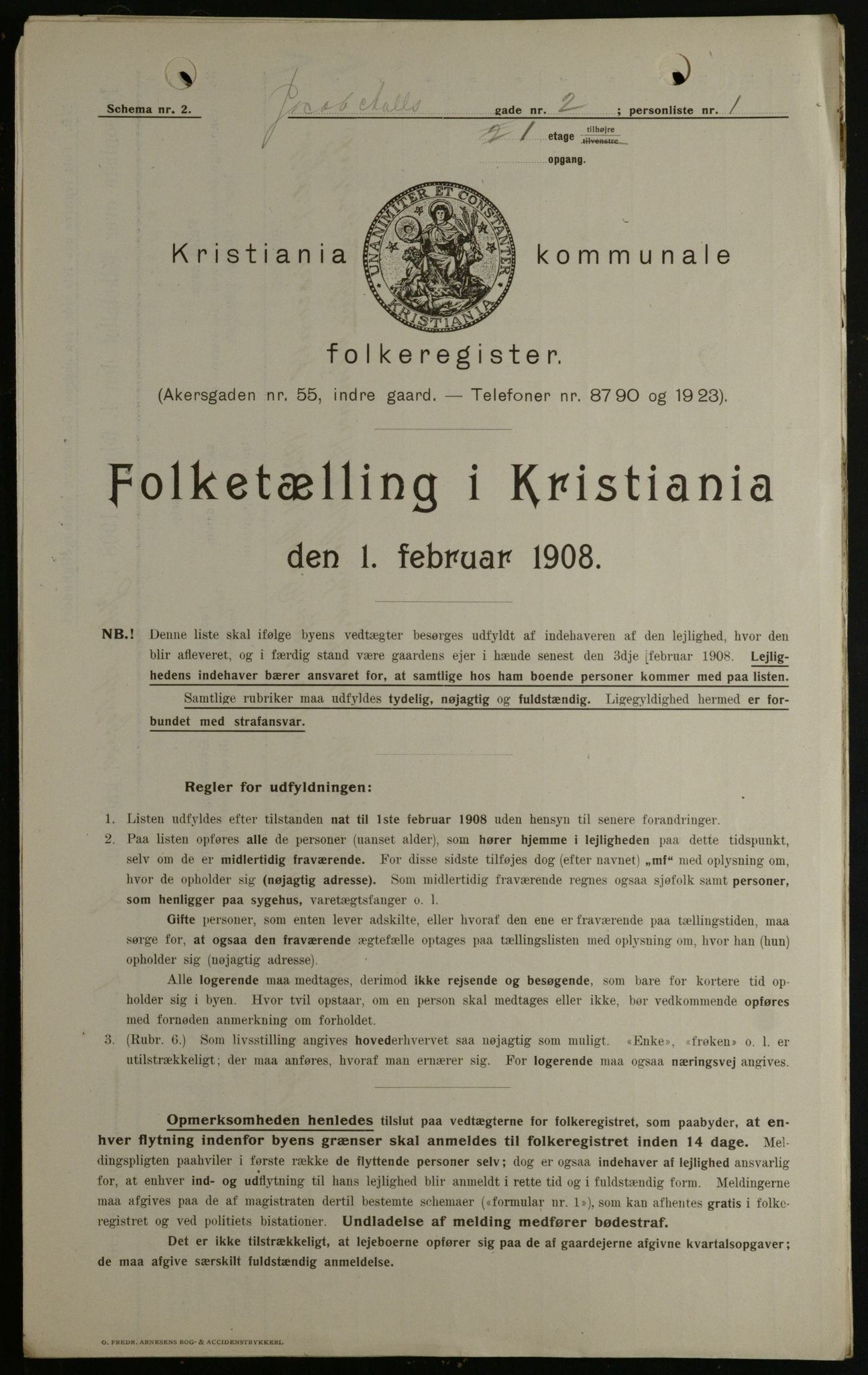 OBA, Kommunal folketelling 1.2.1908 for Kristiania kjøpstad, 1908, s. 40129