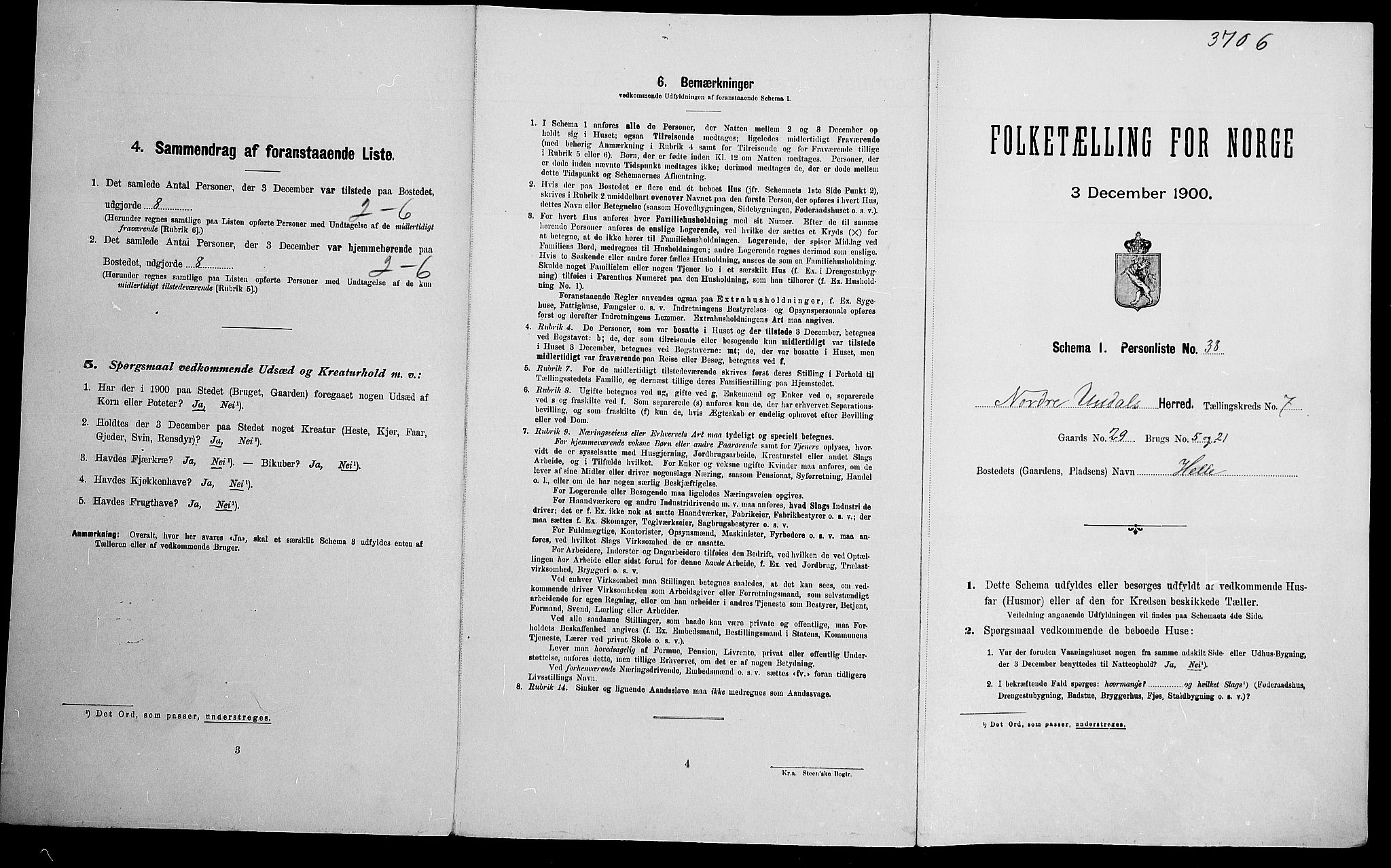 SAK, Folketelling 1900 for 1028 Nord-Audnedal herred, 1900, s. 686