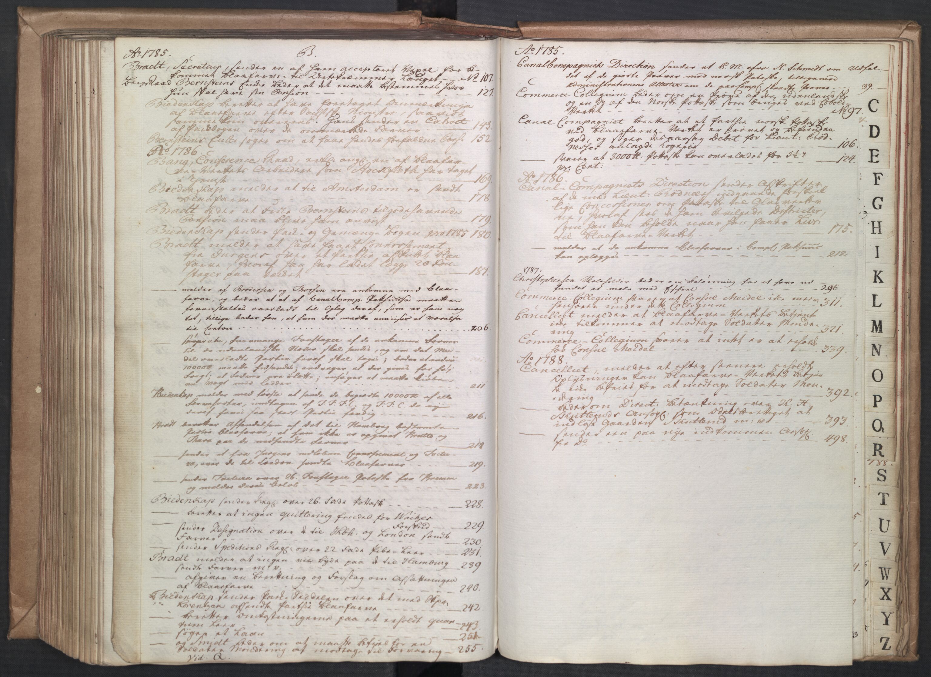 Rentekammeret, Renteskriverkontorene, AV/RA-EA-3115/O/Om/Omb/L0002: Journal B, 1785-1791