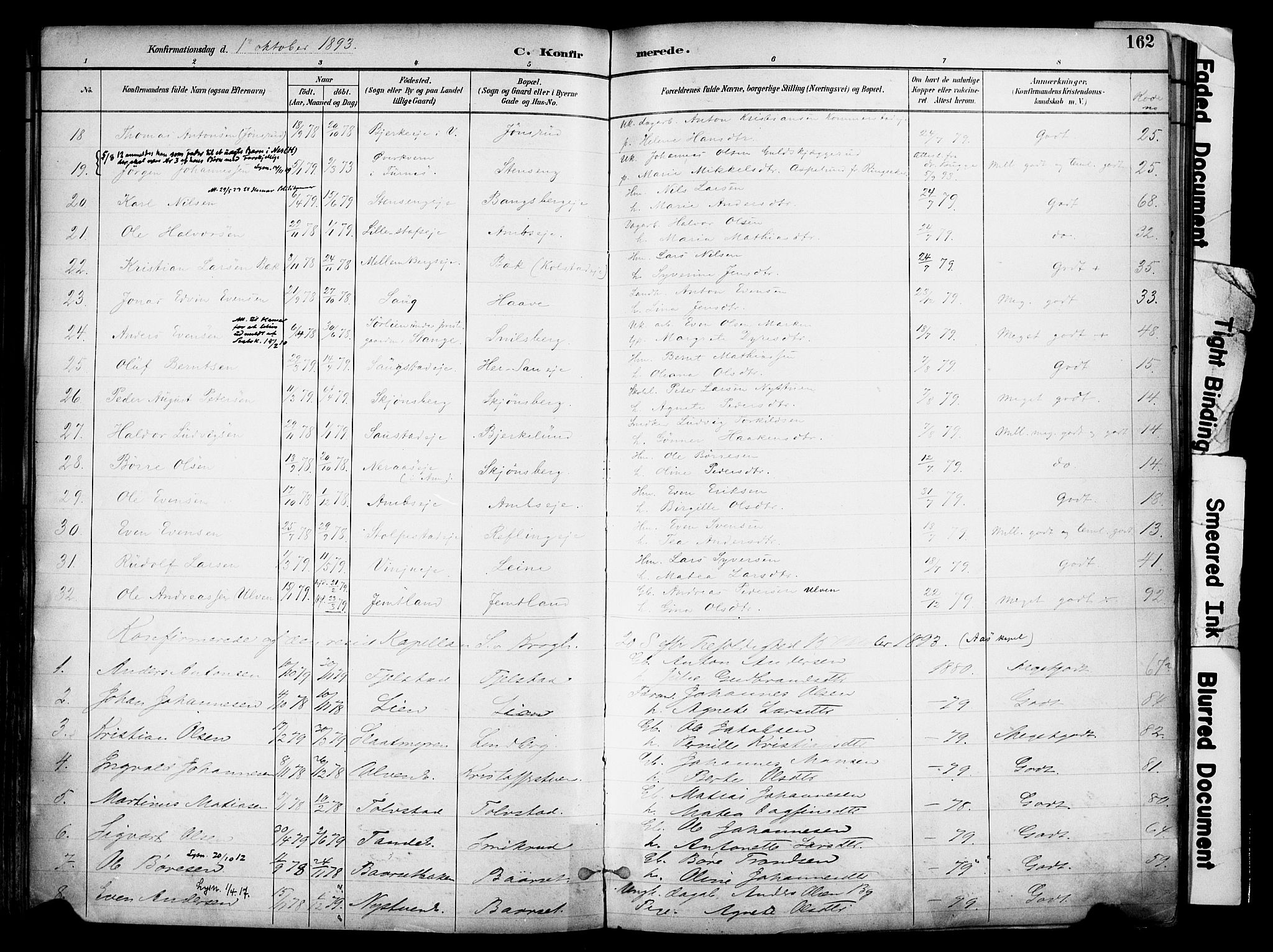 Ringsaker prestekontor, AV/SAH-PREST-014/K/Ka/L0017: Ministerialbok nr. 17, 1891-1902, s. 162