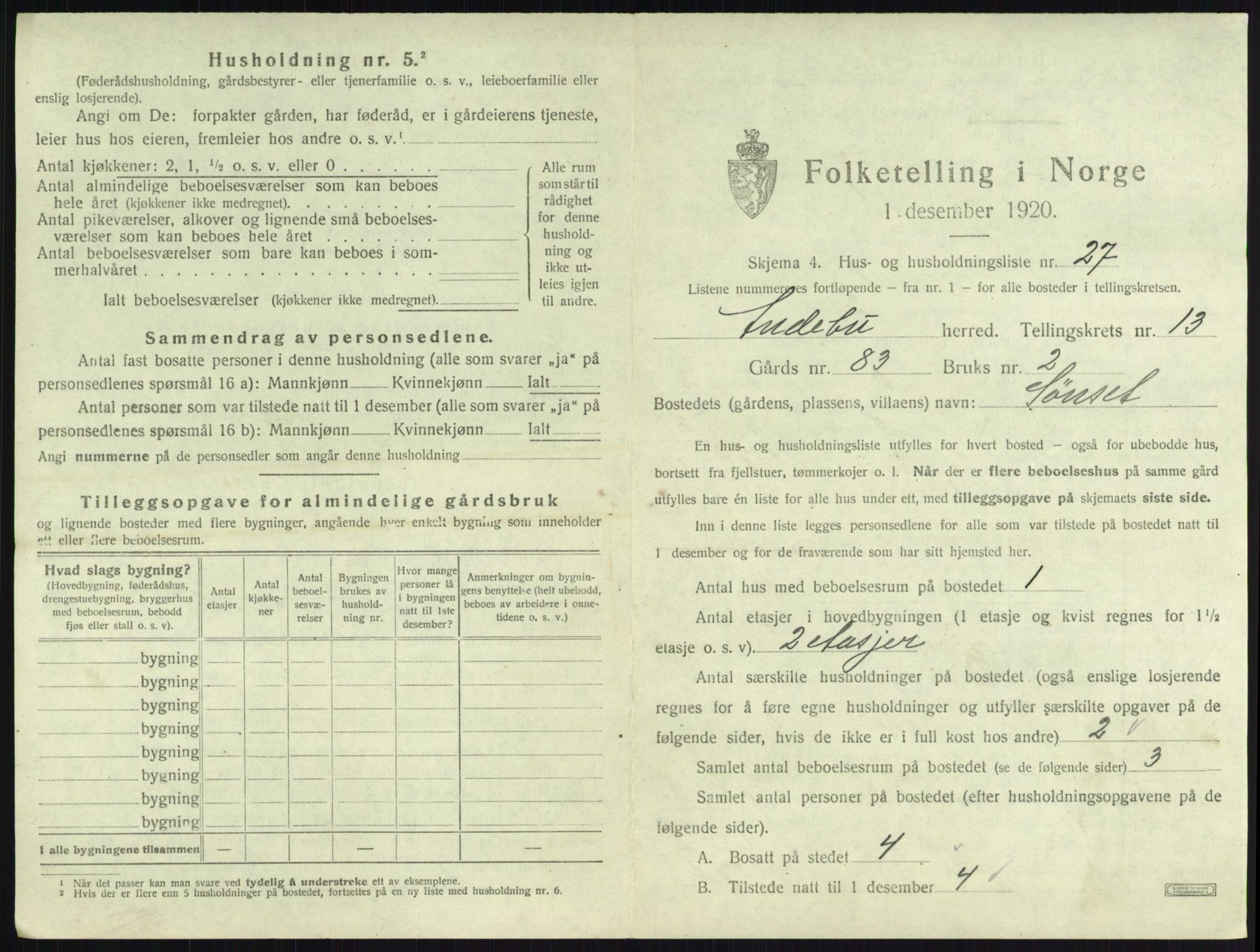 SAKO, Folketelling 1920 for 0719 Andebu herred, 1920, s. 777