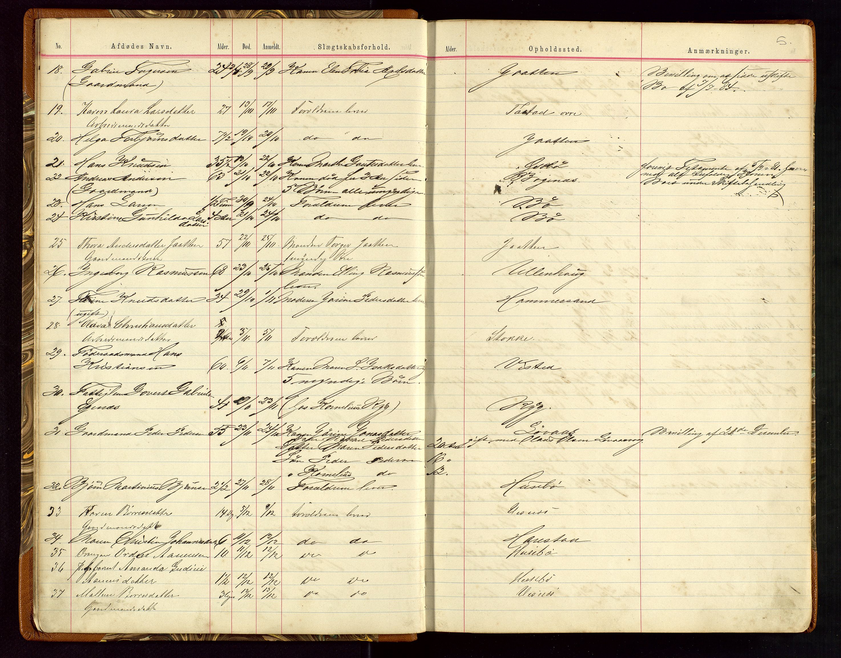 Hetland lensmannskontor, AV/SAST-A-100101/Gga/L0001: Dødsfallprotokoll, 1883-1910, s. 5