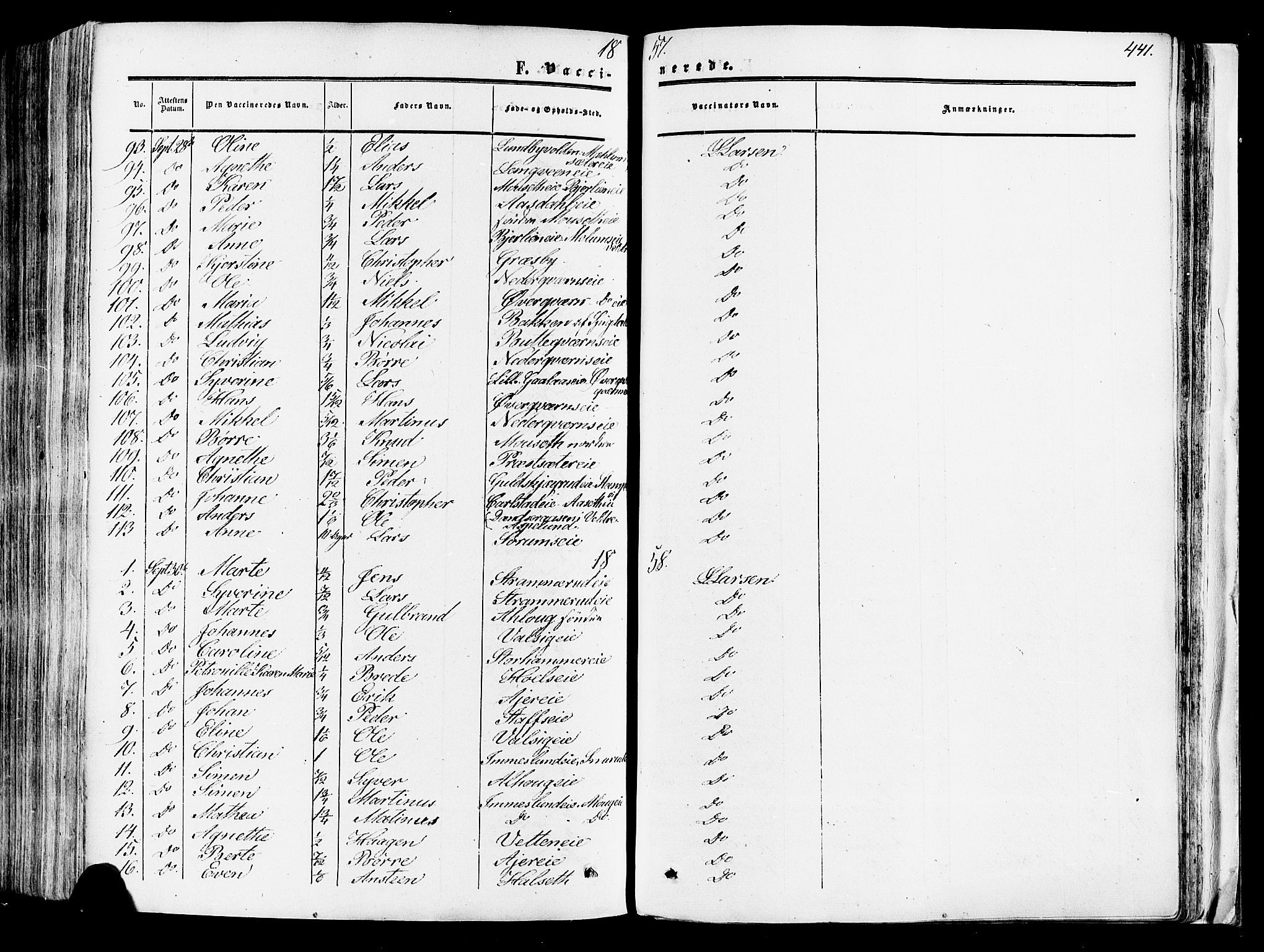 Vang prestekontor, Hedmark, AV/SAH-PREST-008/H/Ha/Haa/L0013: Ministerialbok nr. 13, 1855-1879, s. 441
