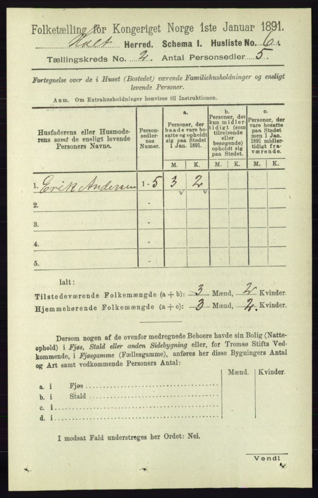 RA, Folketelling 1891 for 0914 Holt herred, 1891, s. 621