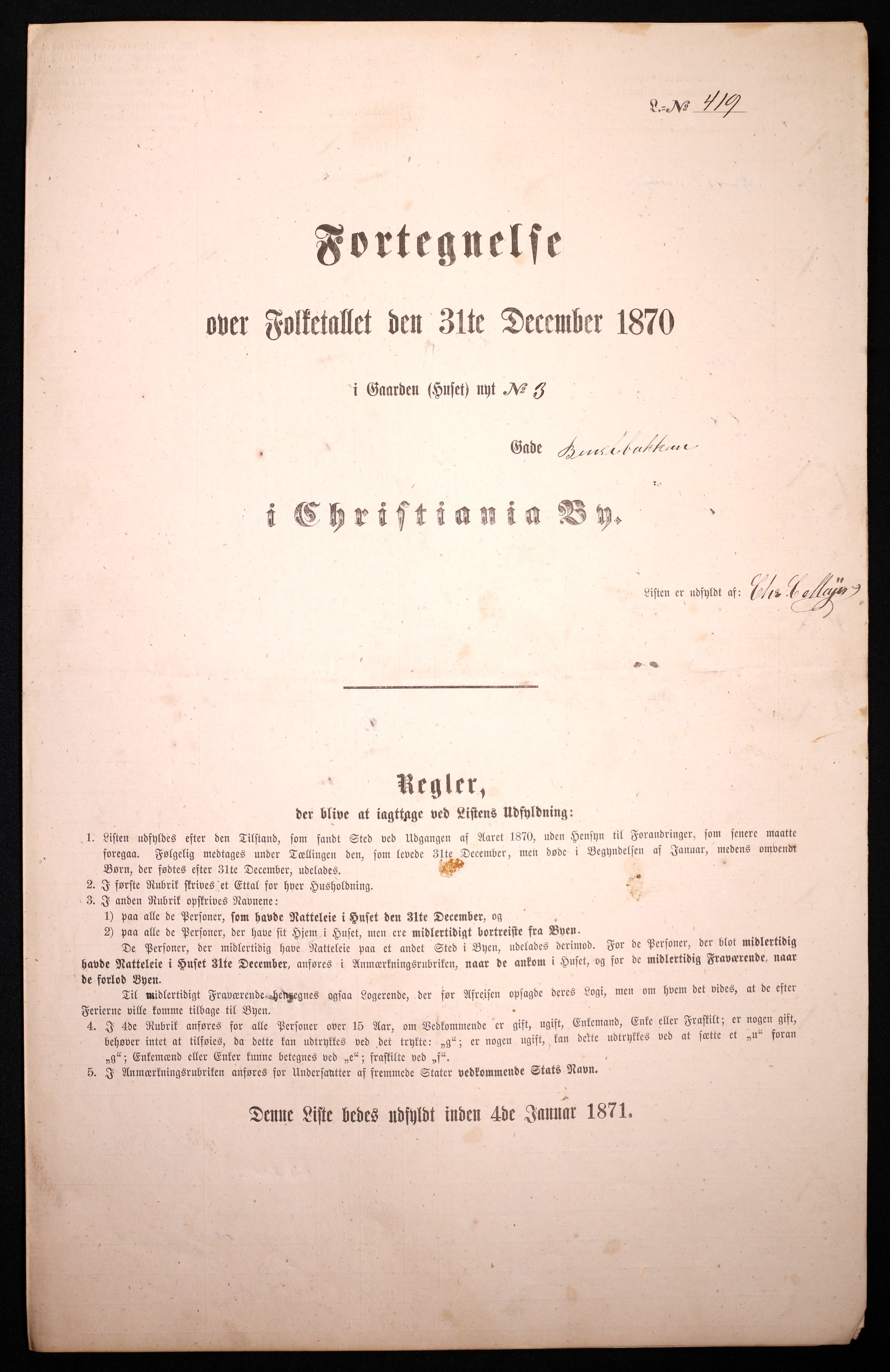 RA, Folketelling 1870 for 0301 Kristiania kjøpstad, 1870, s. 374