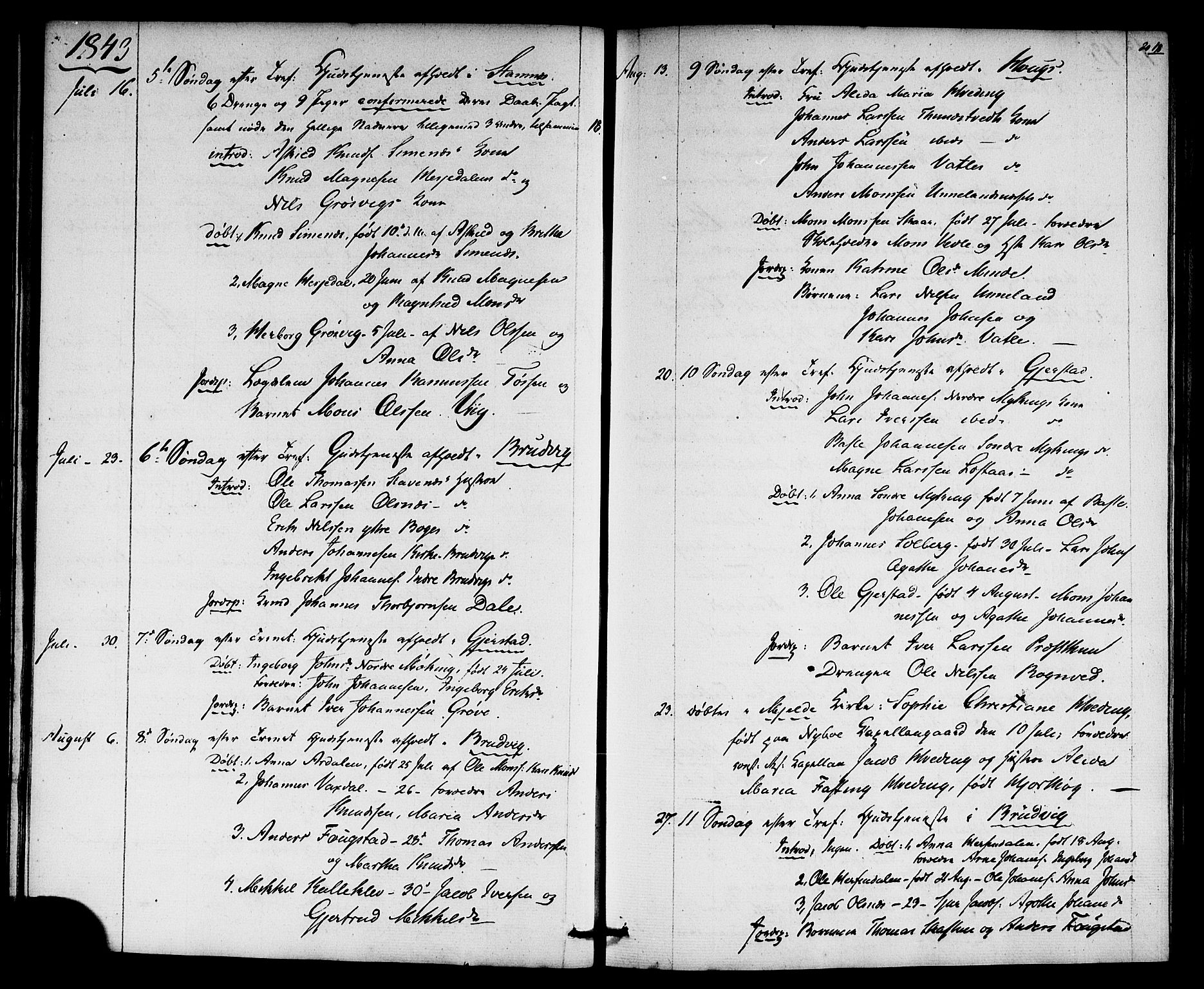 Haus sokneprestembete, AV/SAB-A-75601: Residerende kapellans bok nr. A 2, 1841-1850, s. 20