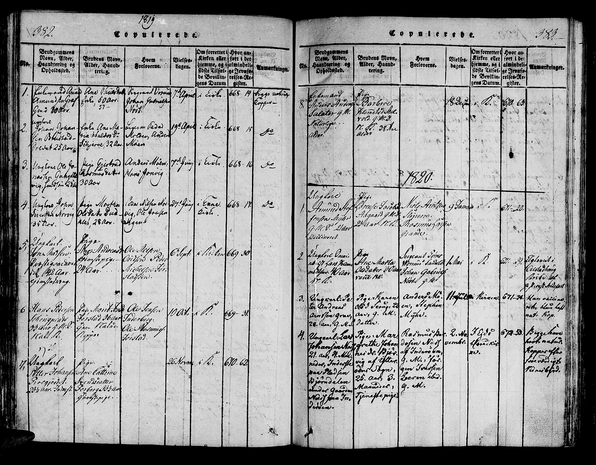 Ministerialprotokoller, klokkerbøker og fødselsregistre - Nord-Trøndelag, AV/SAT-A-1458/722/L0217: Ministerialbok nr. 722A04, 1817-1842, s. 382-383