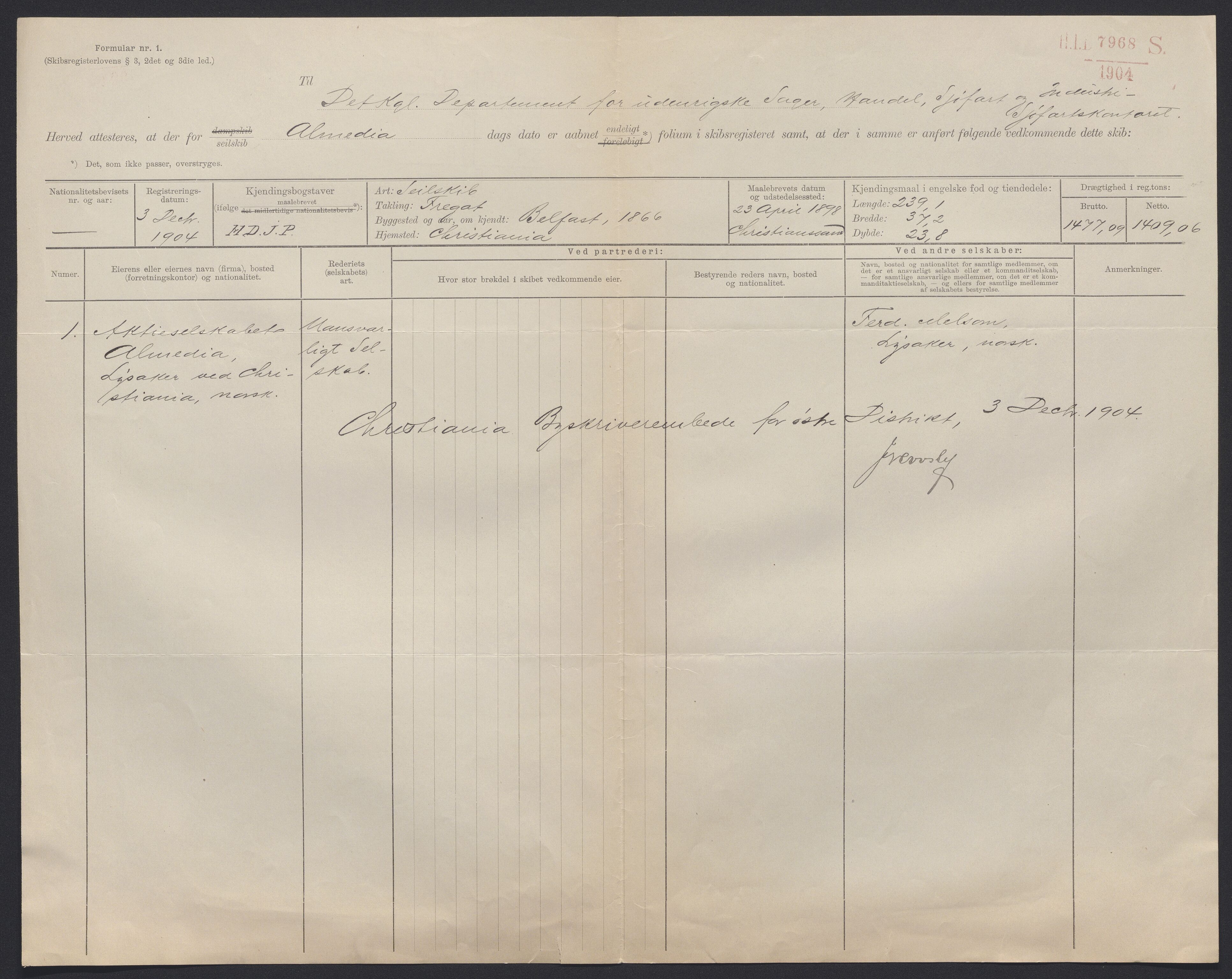 Sjøfartsdirektoratet med forløpere, skipsmapper slettede skip, AV/RA-S-4998/F/Fa/L0030: --, 1865-1925, s. 247