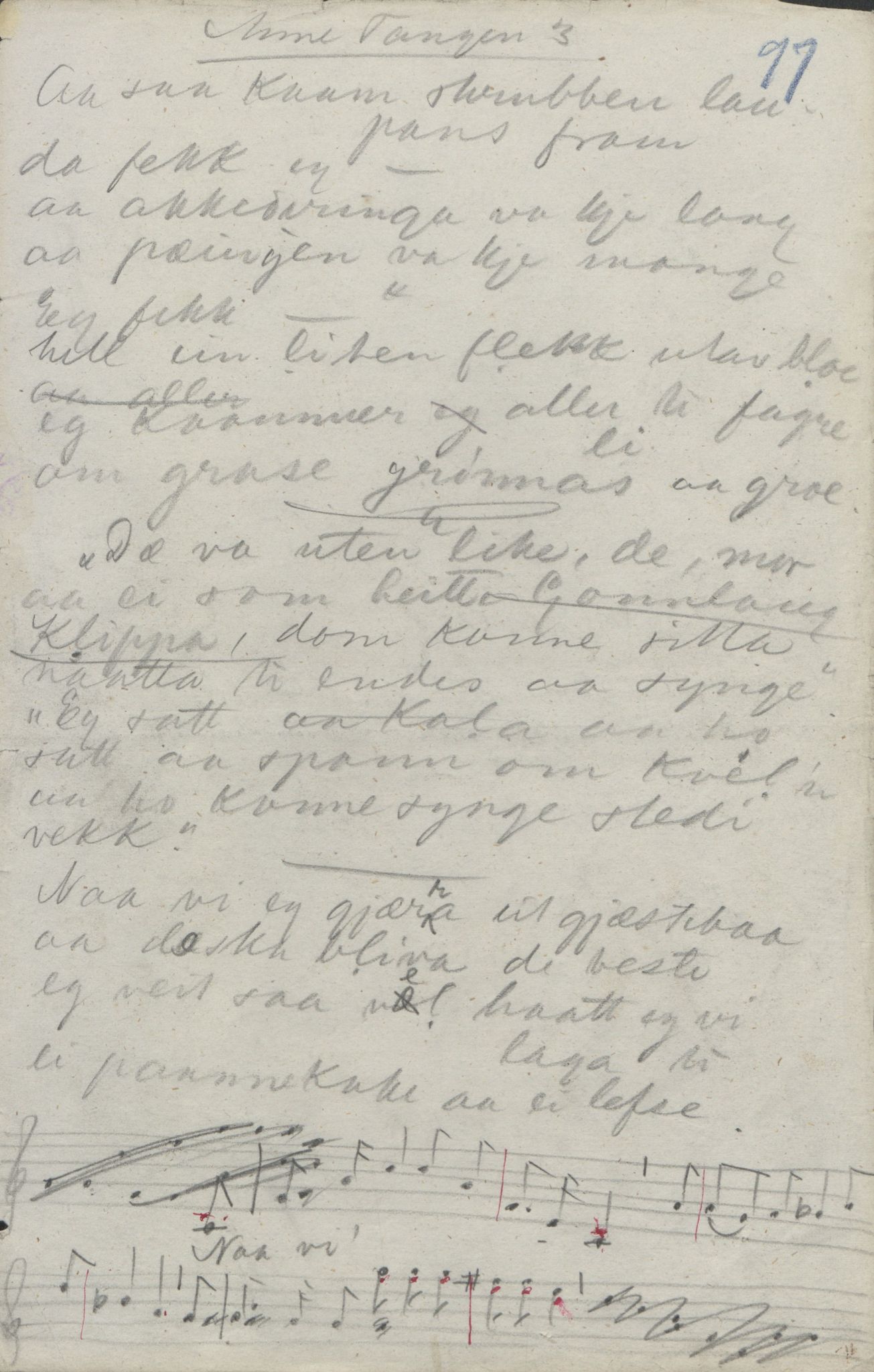 Rikard Berge, TEMU/TGM-A-1003/F/L0004/0044: 101-159 / 147 Visa om Storegut 4 vers. Også diverse kjelder. , 1906-1908, s. 97