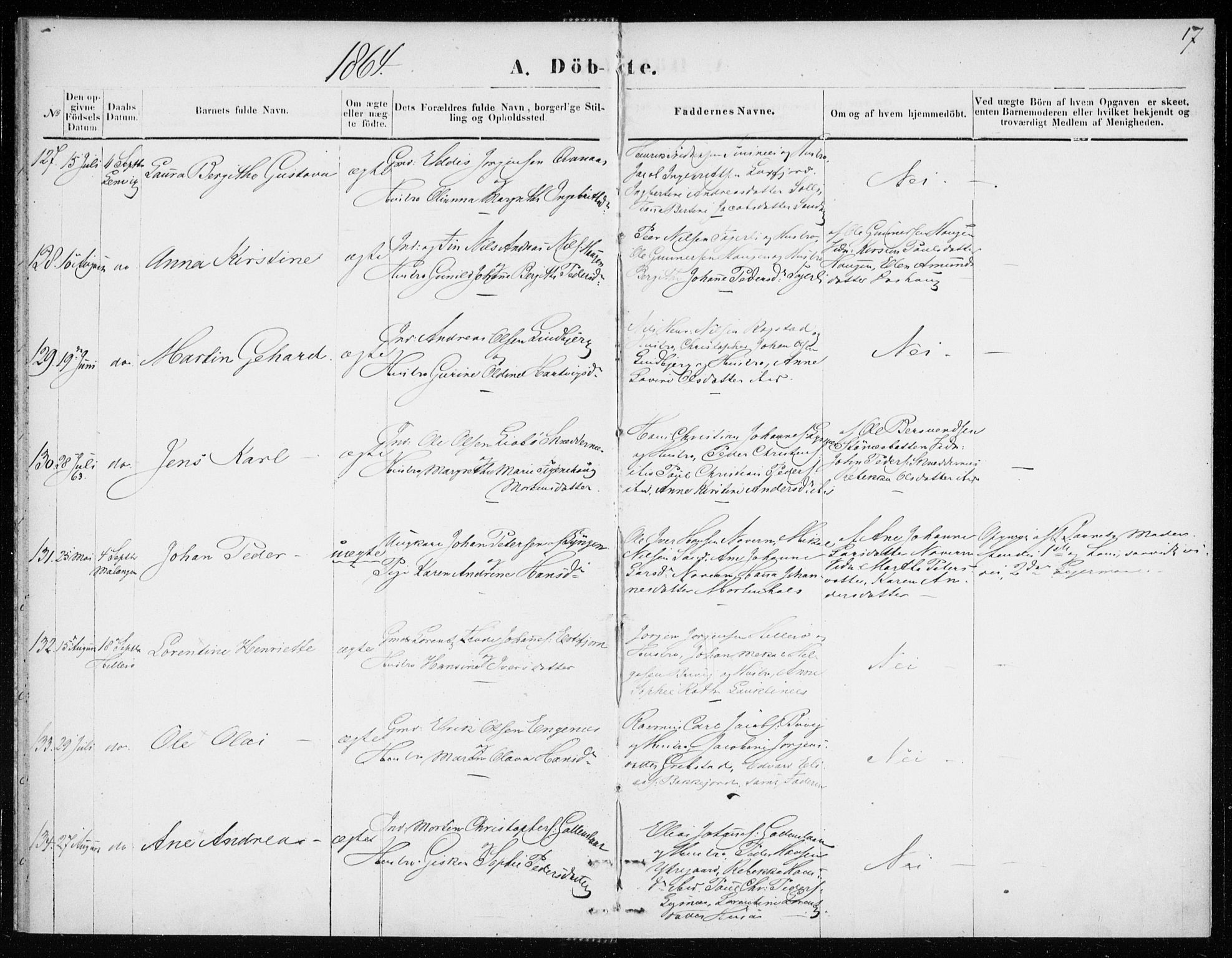 Lenvik sokneprestembete, SATØ/S-1310/H/Ha/Haa/L0008kirke: Ministerialbok nr. 8, 1864-1865, s. 17