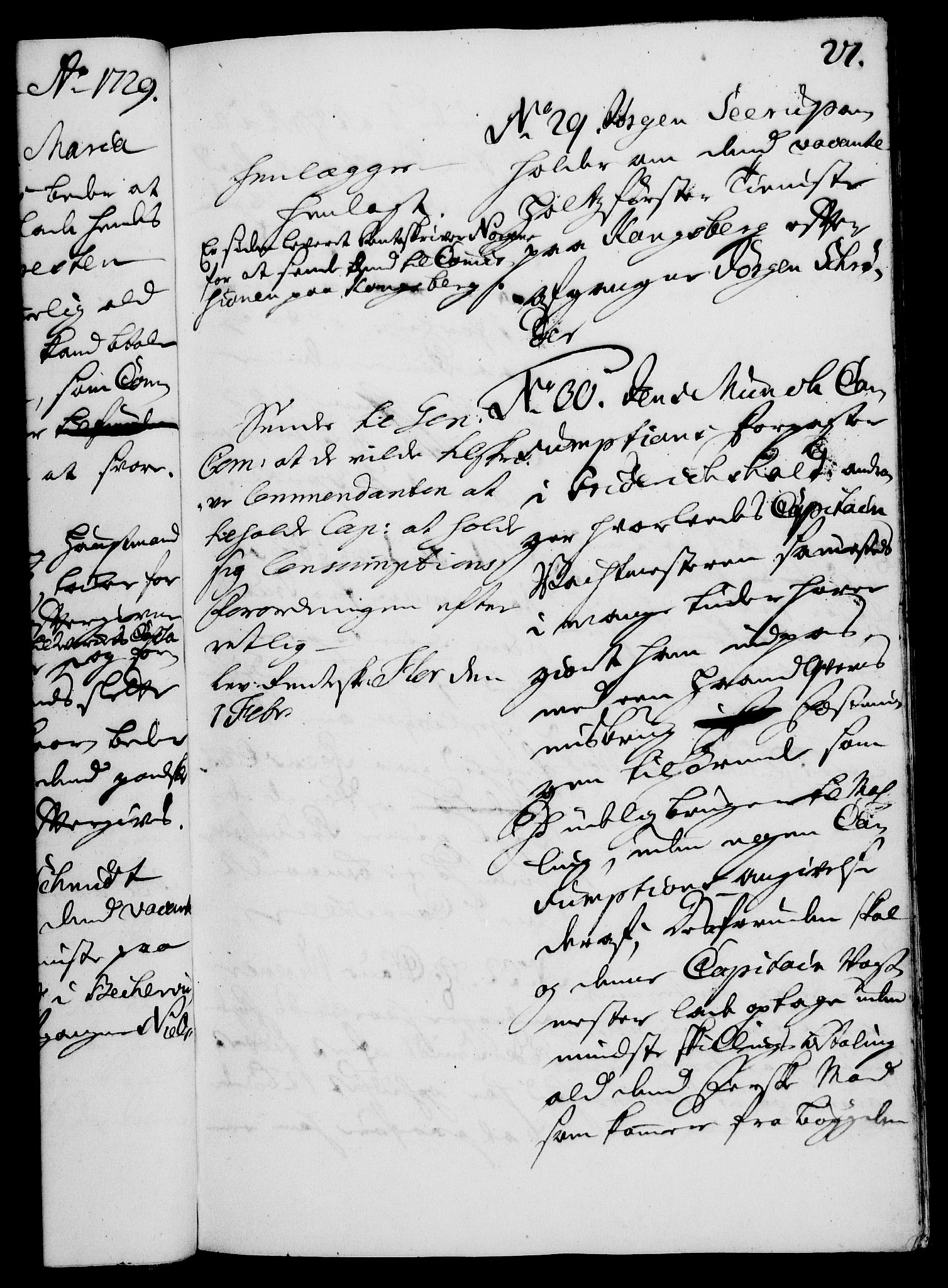 Rentekammeret, Kammerkanselliet, AV/RA-EA-3111/G/Gh/Gha/L0011: Norsk ekstraktmemorialprotokoll (merket RK 53.56), 1729, s. 27