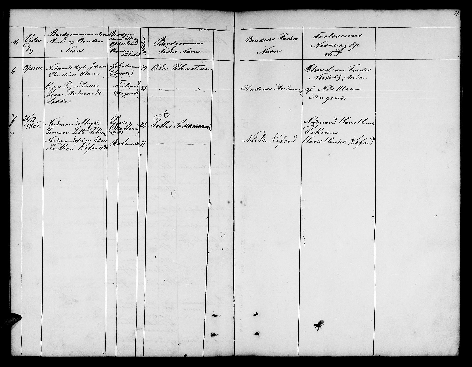 Nesseby sokneprestkontor, AV/SATØ-S-1330/H/Hb/L0001klokker: Klokkerbok nr. 1, 1844-1861, s. 73