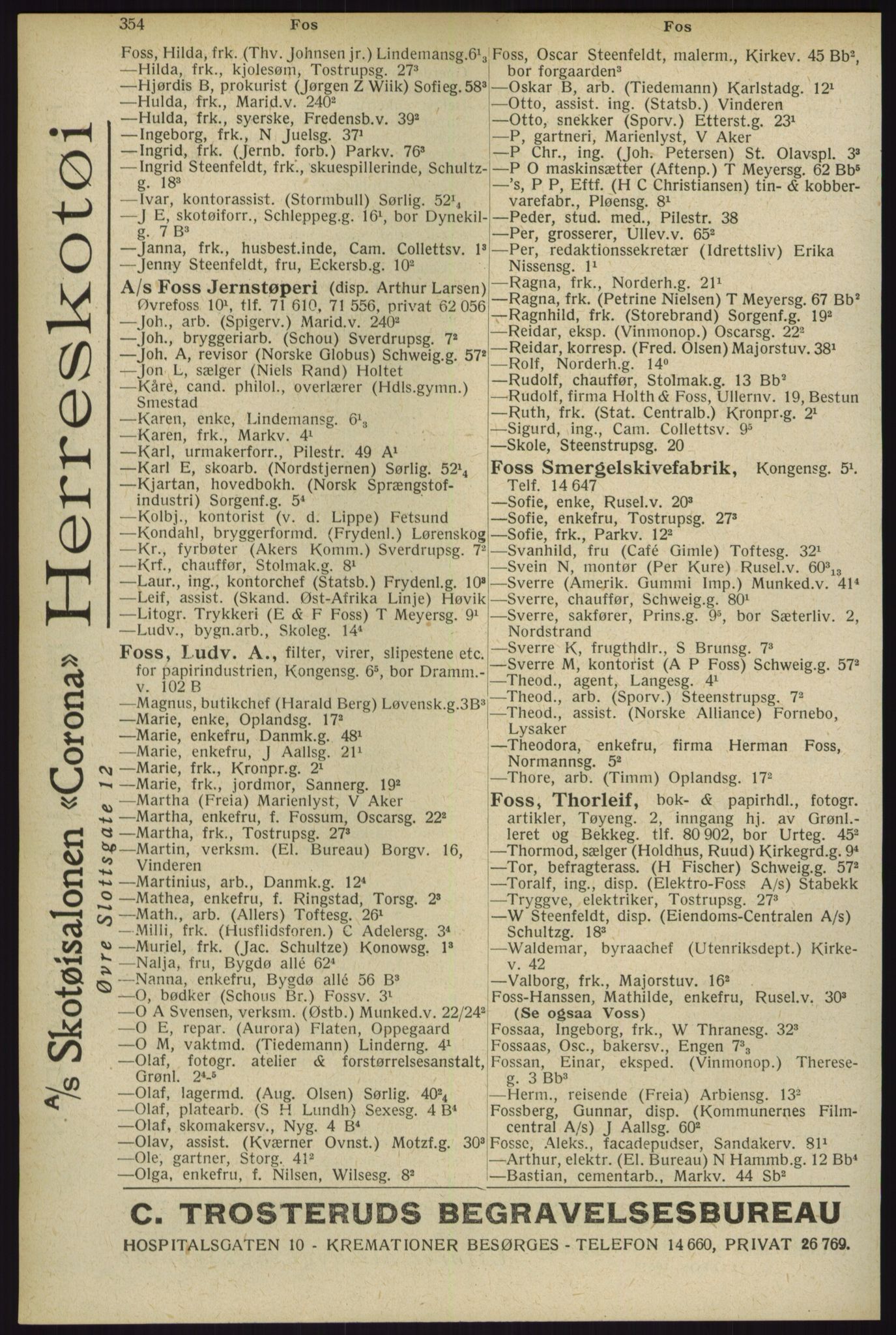 Kristiania/Oslo adressebok, PUBL/-, 1929, s. 354