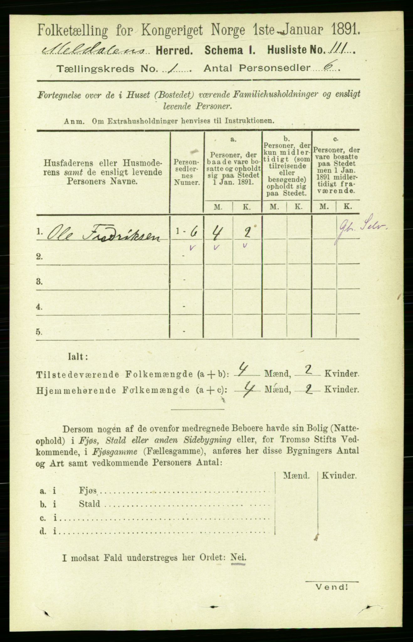 RA, Folketelling 1891 for 1636 Meldal herred, 1891, s. 140