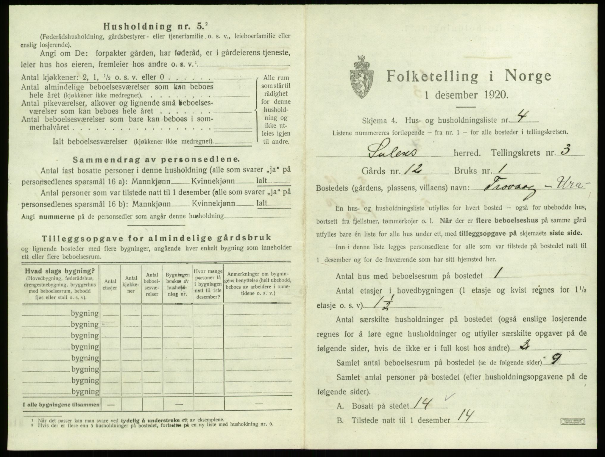 SAB, Folketelling 1920 for 1412 Solund herred, 1920, s. 201